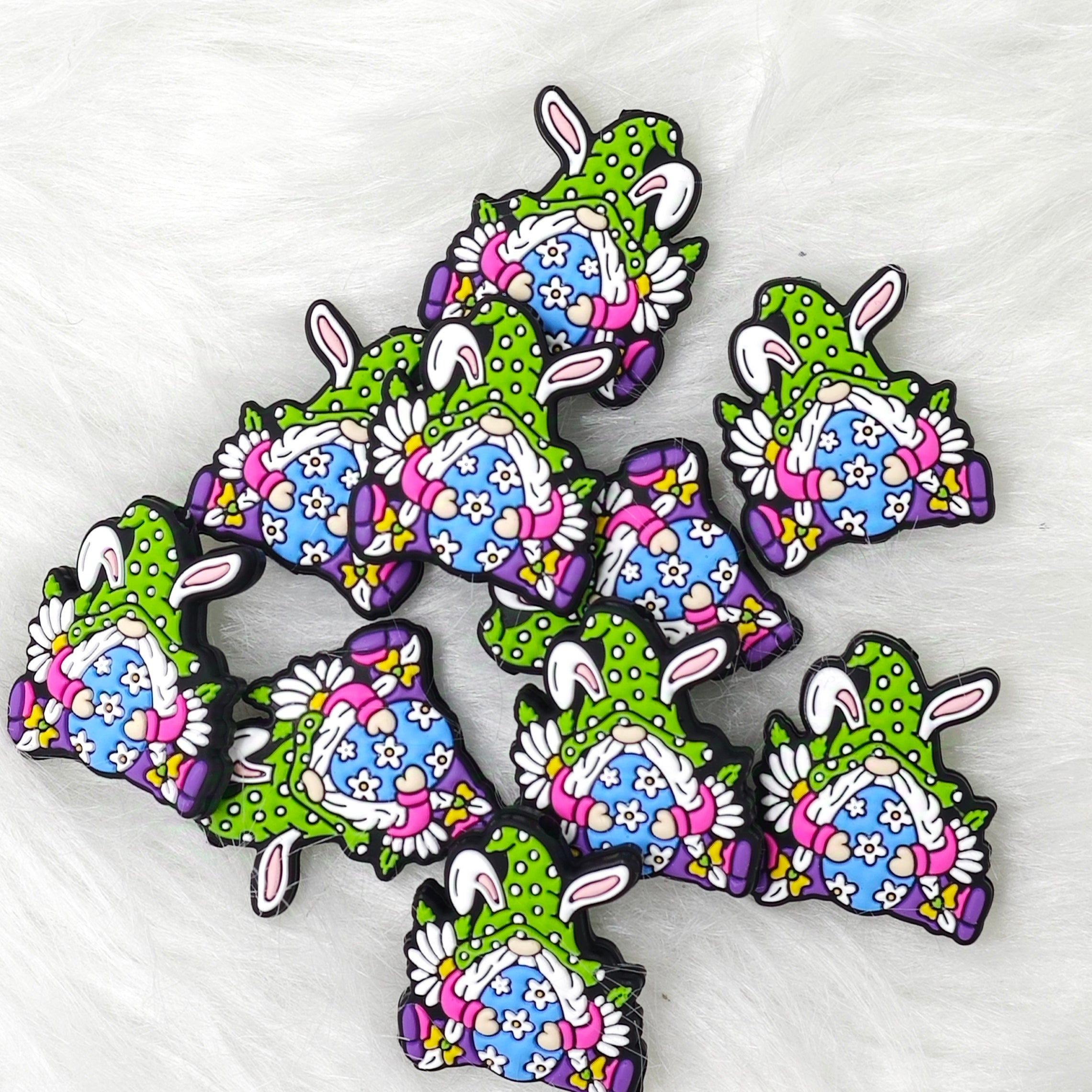 Gnomes silicone focal beads for Easter Day