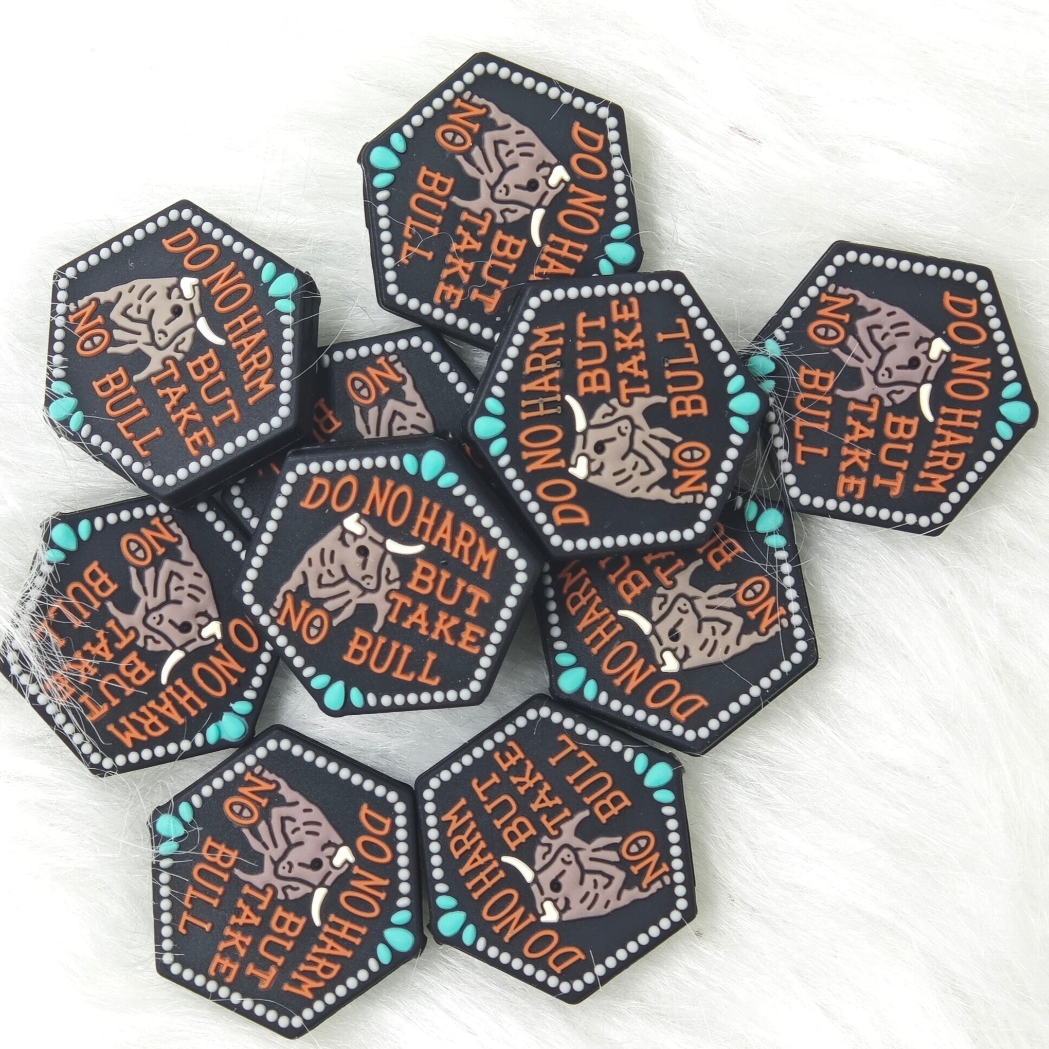 Do no harm but make no bull Silicone Focal Beads, saying focal beads