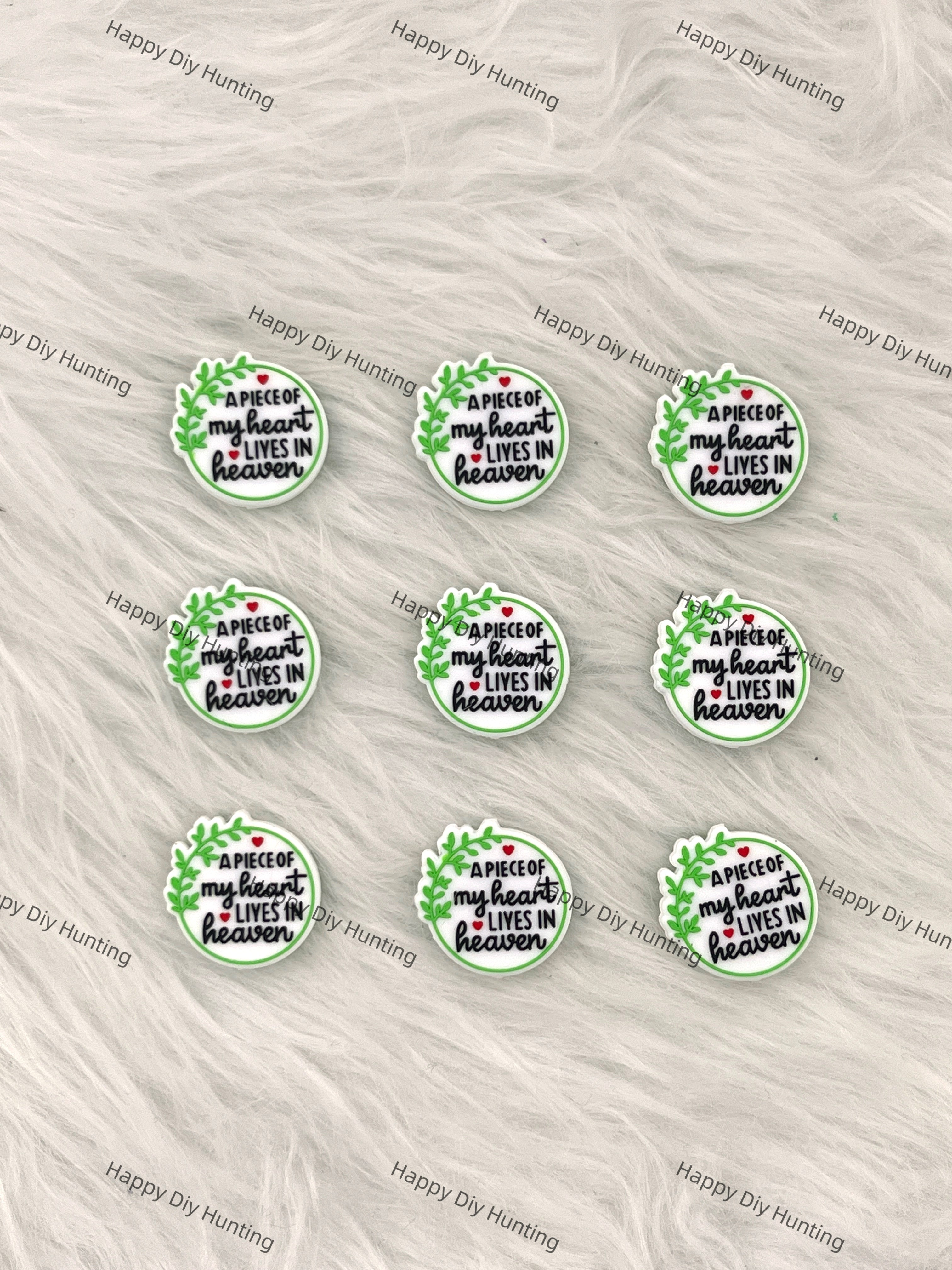 A Piece Of My Heart Lives In Heaven Silicone Focal Beads Wholesale