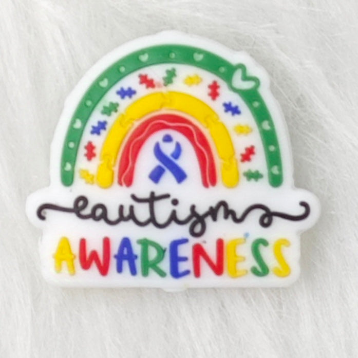 Autism Awareness Silicone Focal Beads Rainbow Focal Beads Funny DIY Accessories