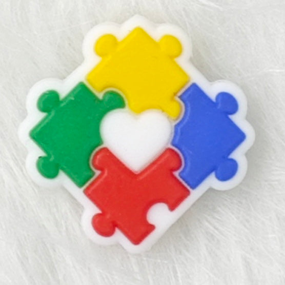 Autism Awareness Focal Beads Puzzle Silicone Focal Beads Shaped Focal Beads DIY