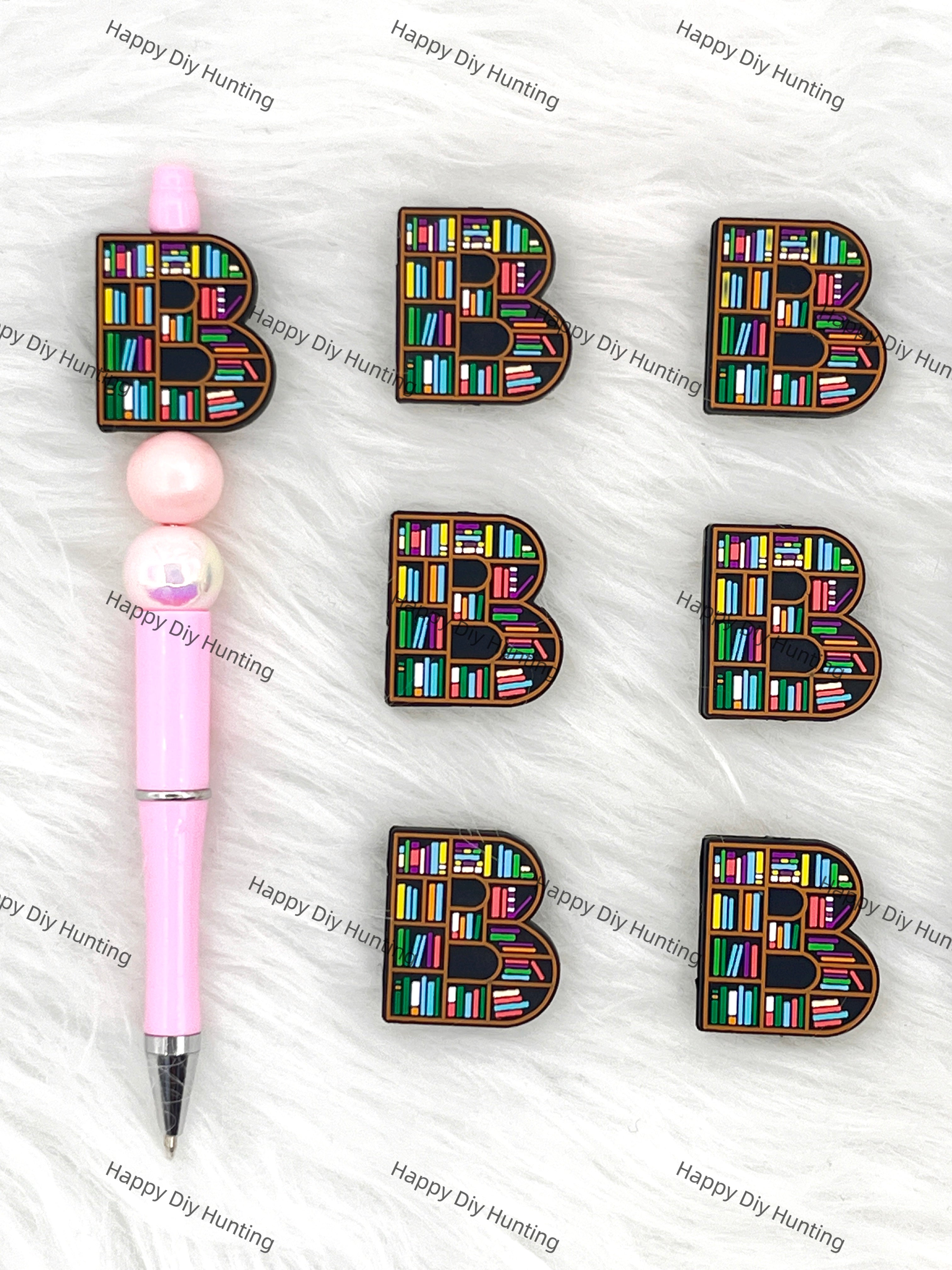 B-Shaped Bookshelf Silicone Focal Beads Wholesale, silicone focal beads for pens