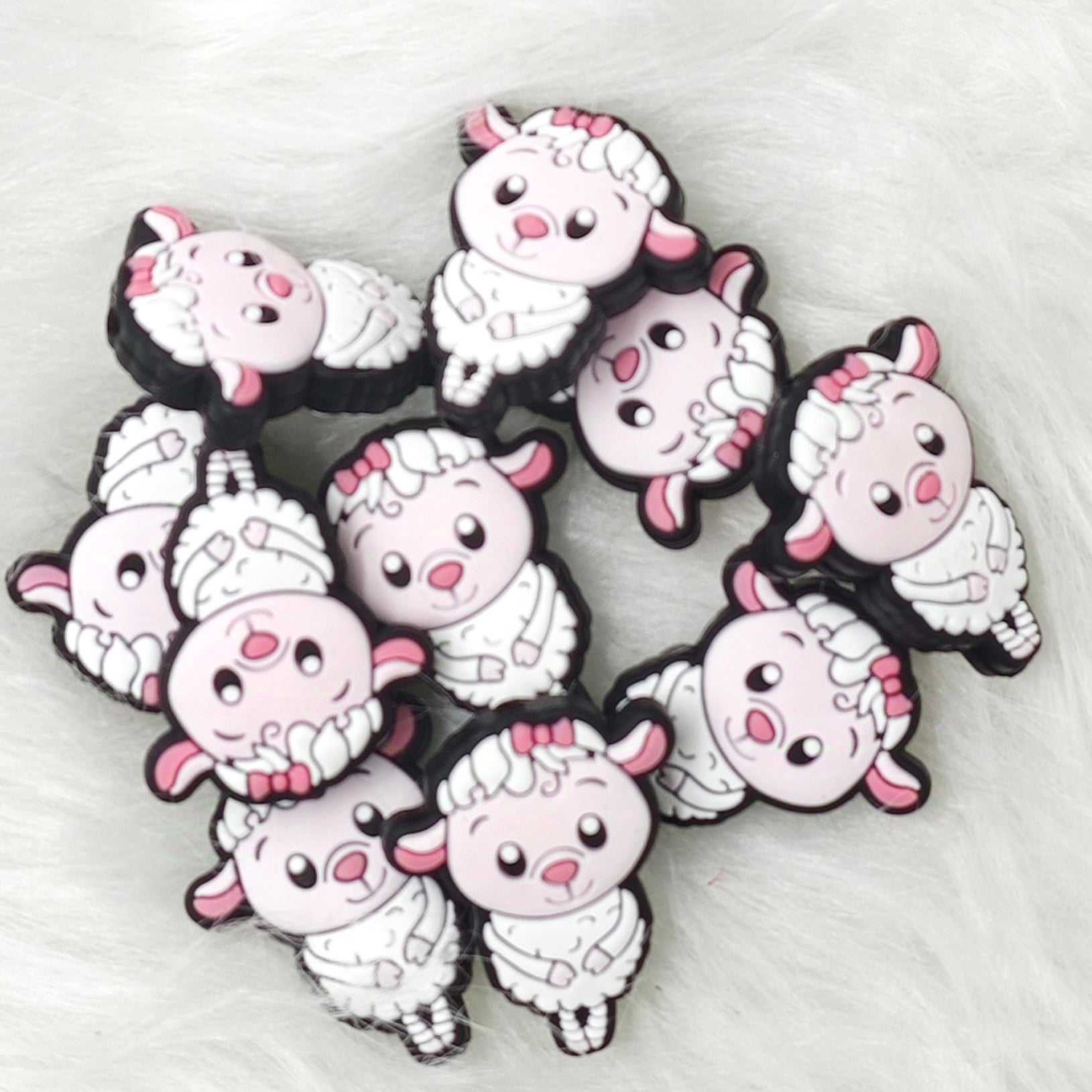 Baby sheep Silicone Focal Bead Wholesale, Animal Shape Beads