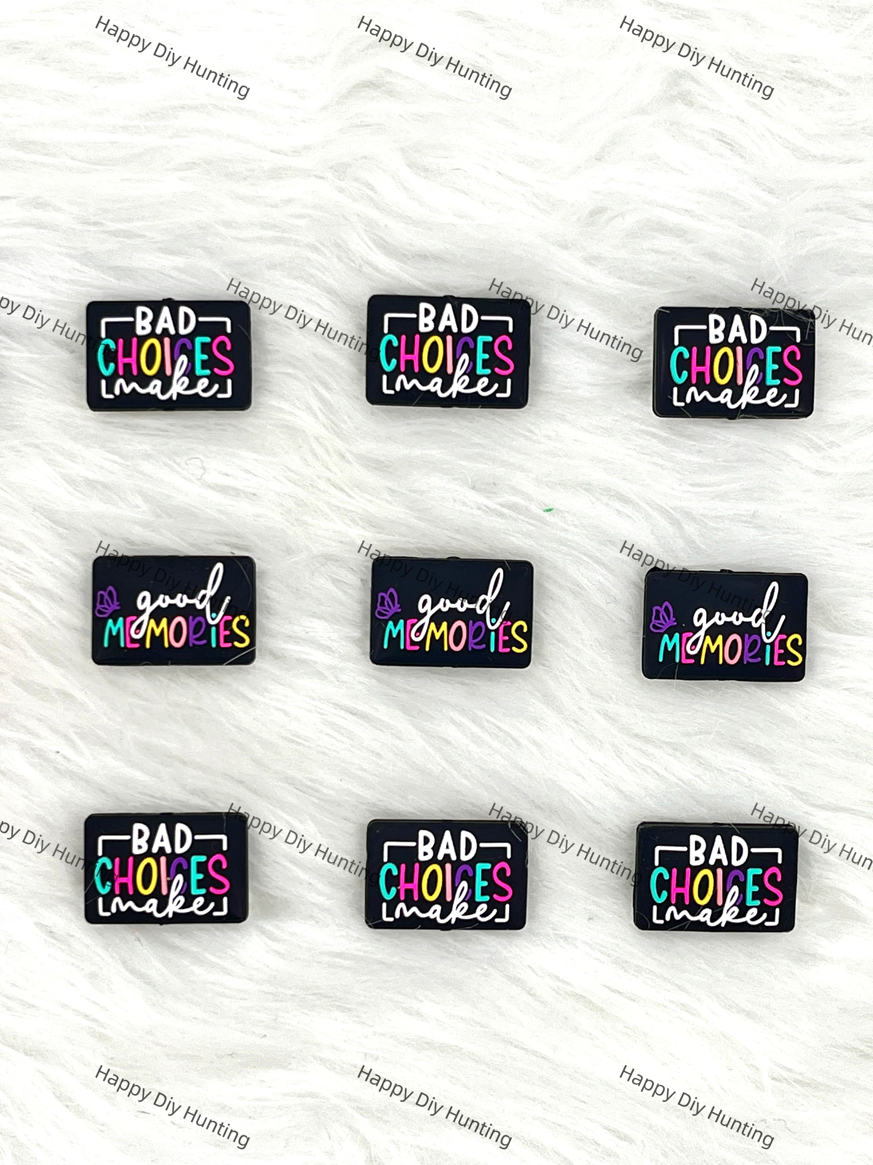 Bad Choices make good Memories Silicone Focal Beads Wholesale, silicone focal beads for pens