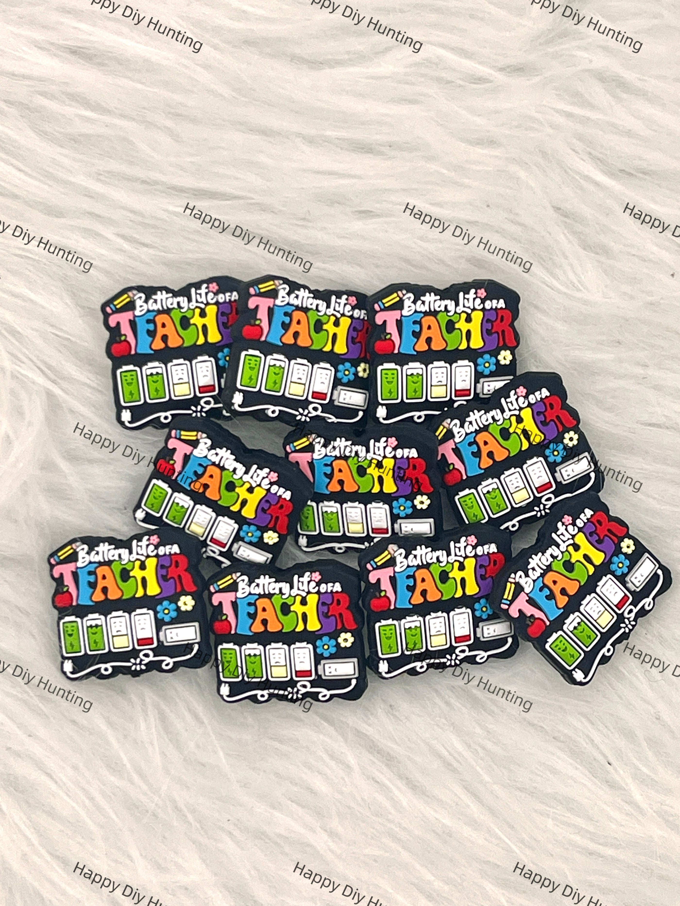 Battery Life Of A Teacher Silicone Focal Beads Wholesale, Teaching Silicone Focal Beads for pens