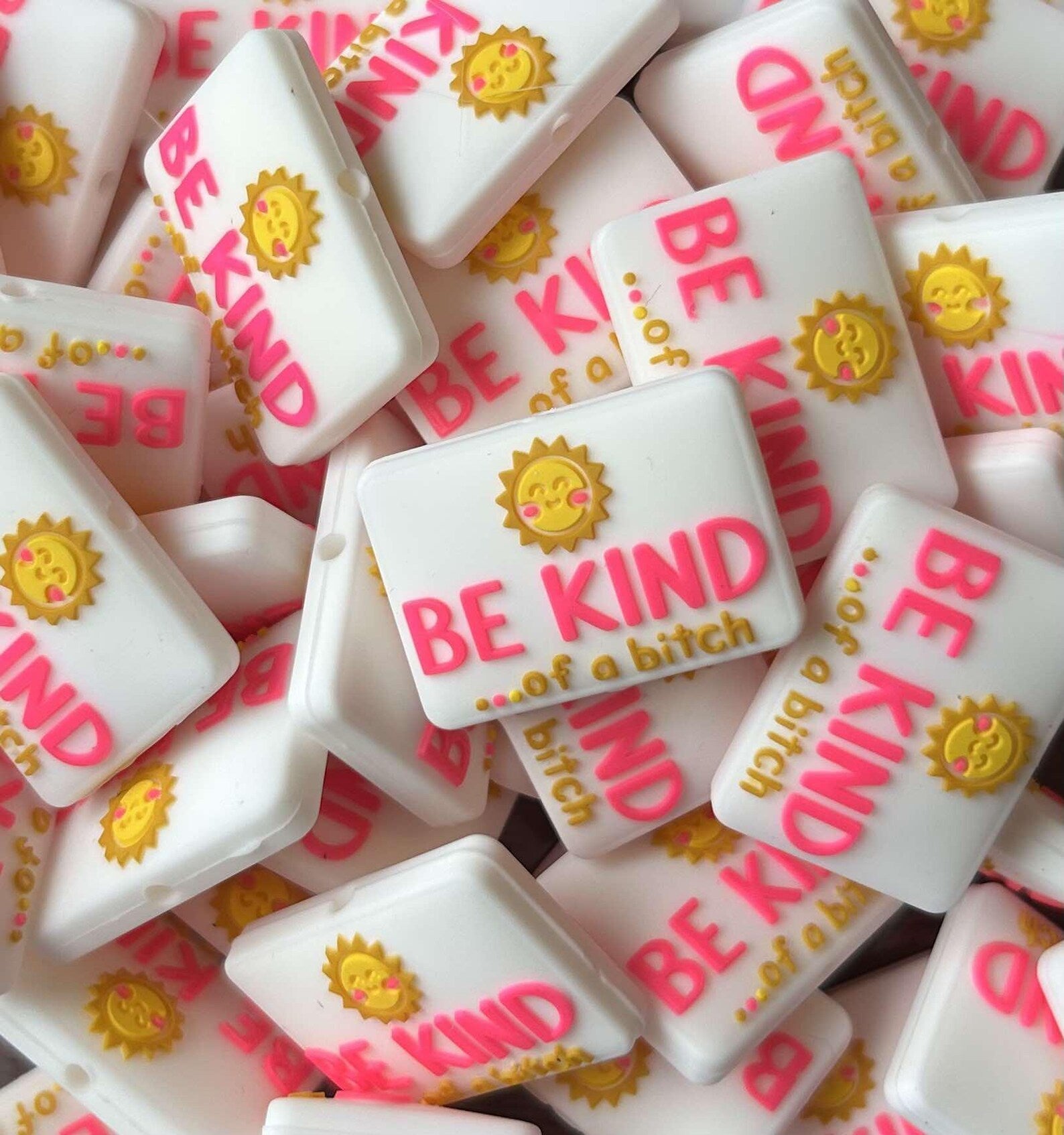 Be Kind of a Bitch Silicone Focal Beads, Quote Focal Beads