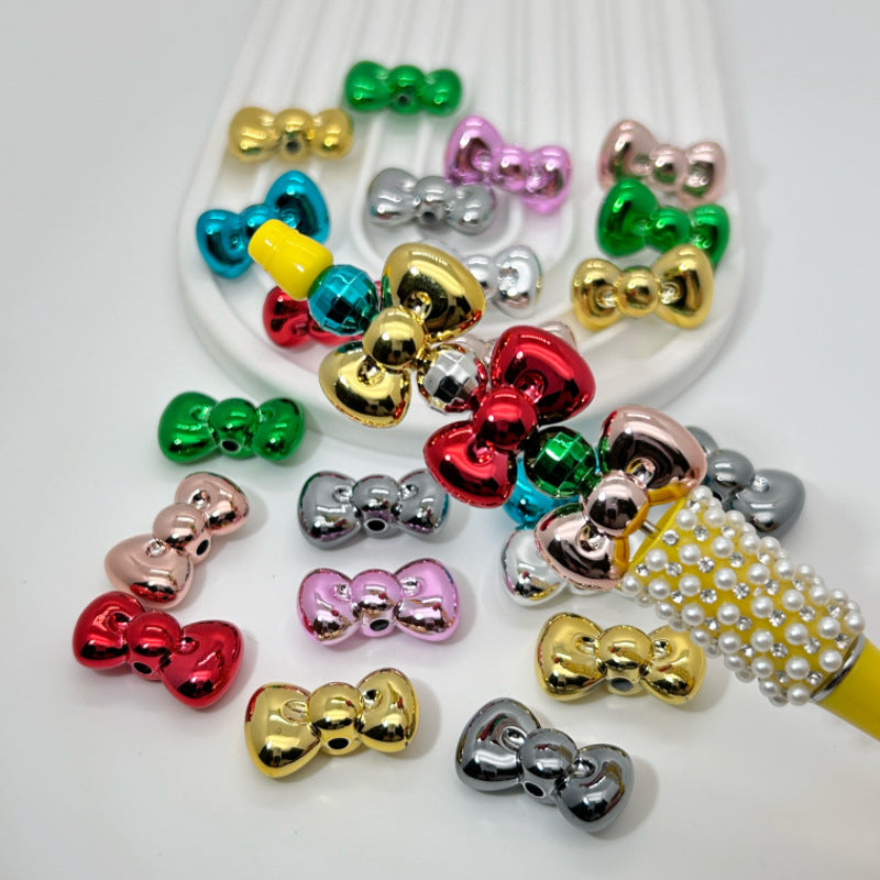 Metallic Beadable Bow mixed color Acrylic Beads