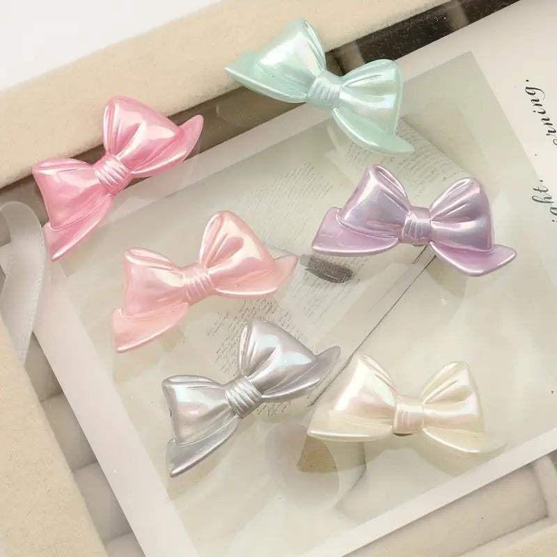 Beadable Gentle Pastel Colors Bow Acrylic Beads