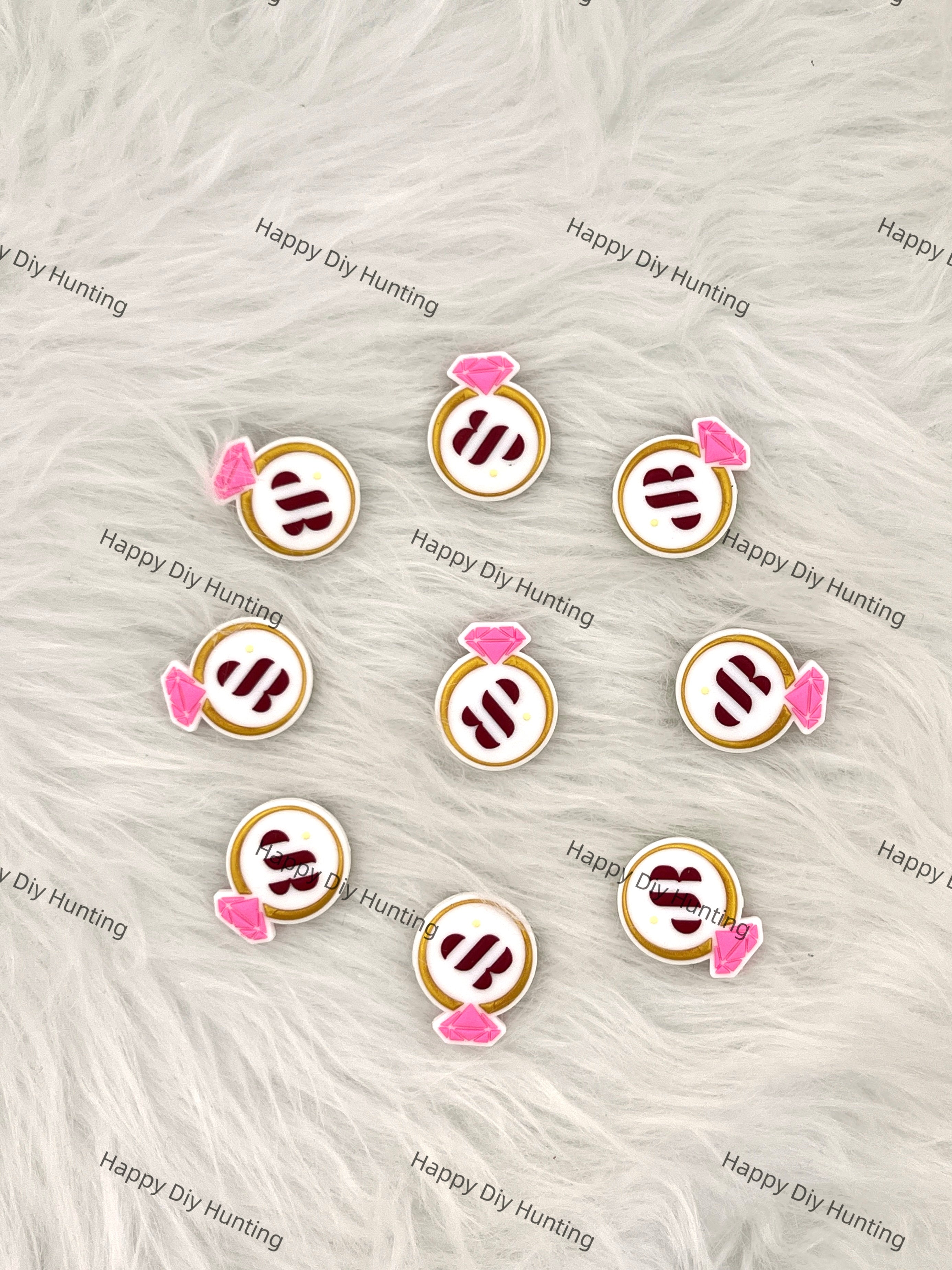 Beautiful Diamond Ring Silicone Focal Bead