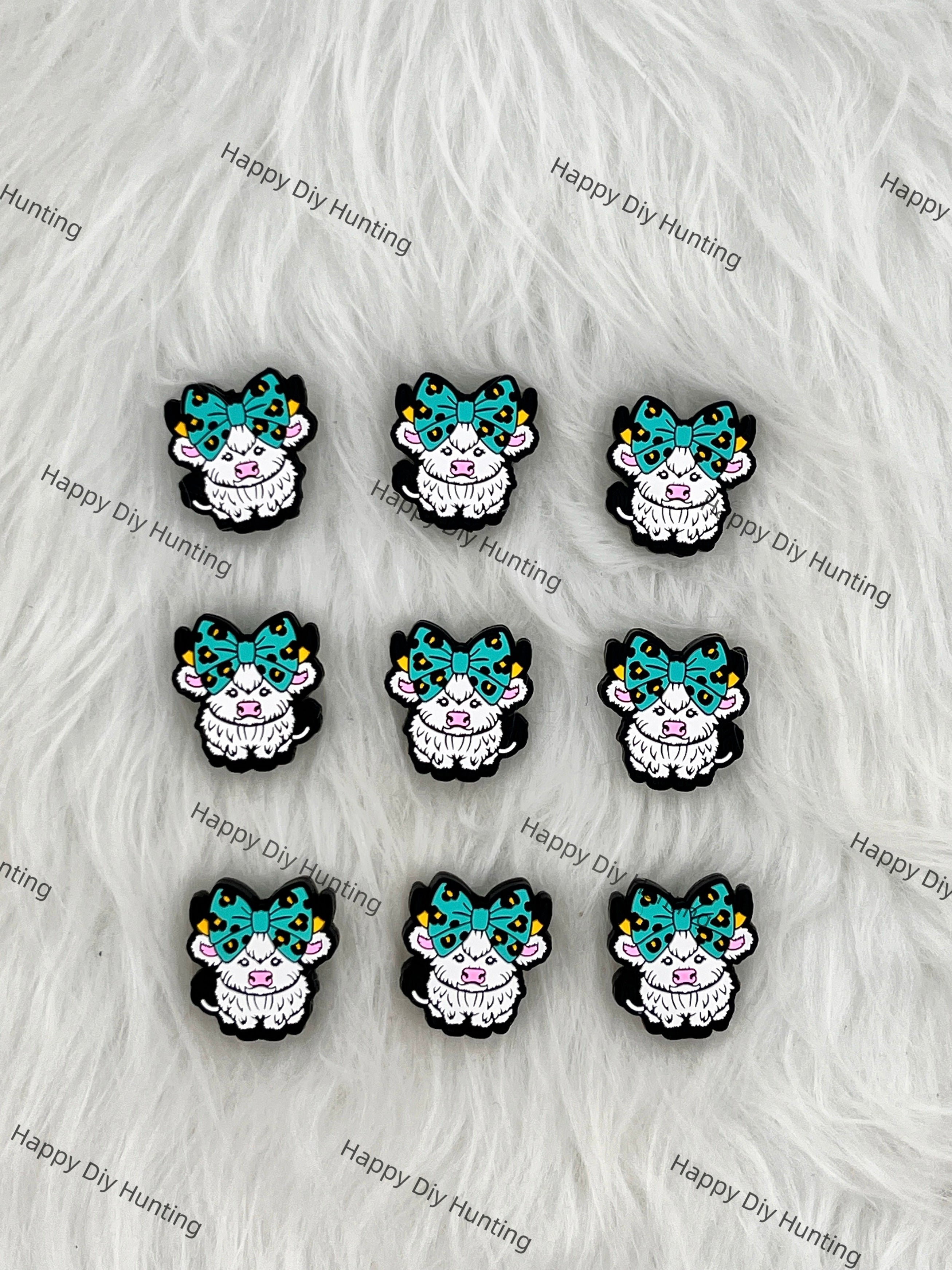 Big Bow tie Cow Silicone Focal Beads Wholesale, silicone focal beads for pens