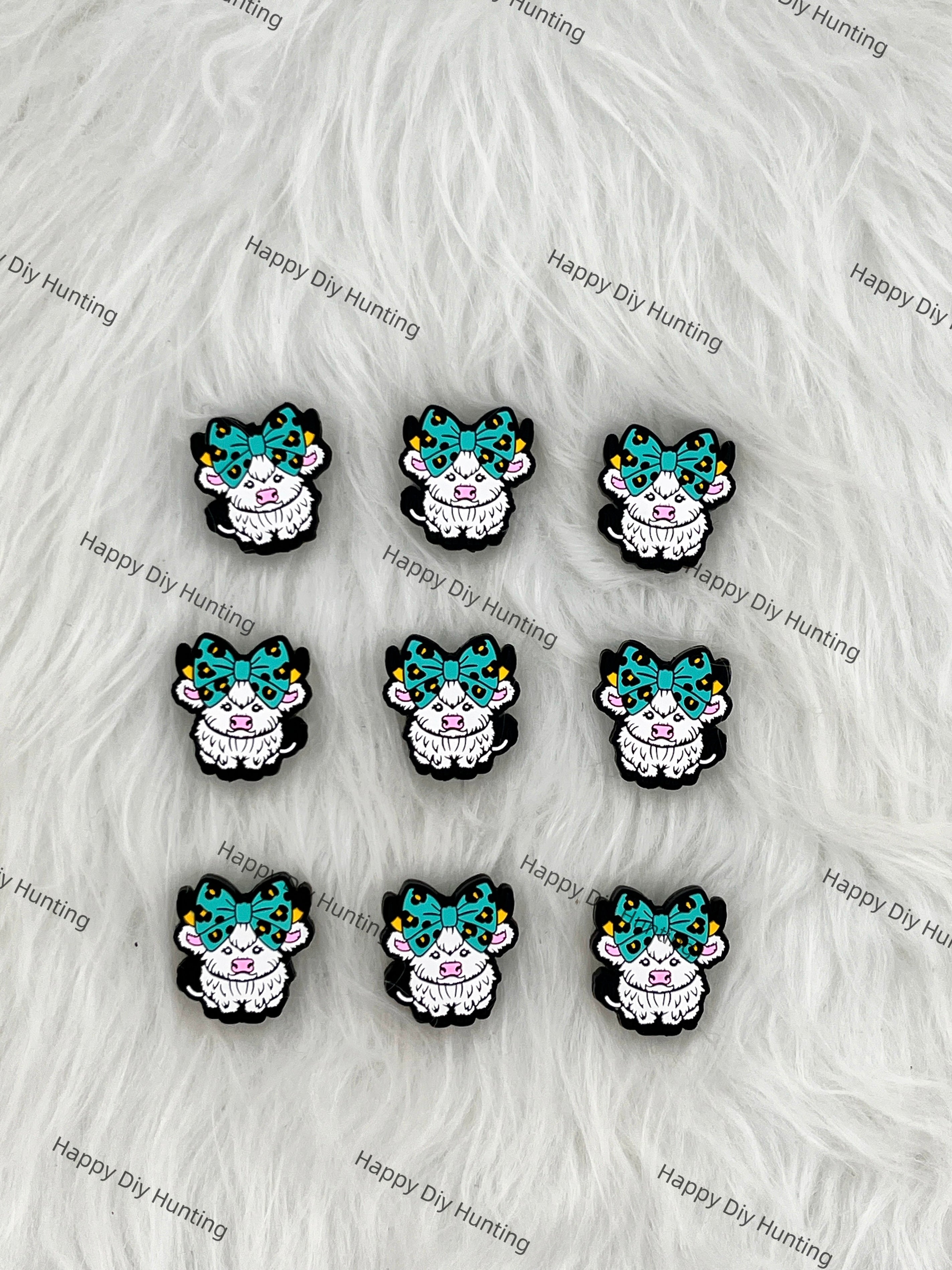 Big Bow tie Cow Silicone Focal Beads Wholesale, silicone focal beads for pens