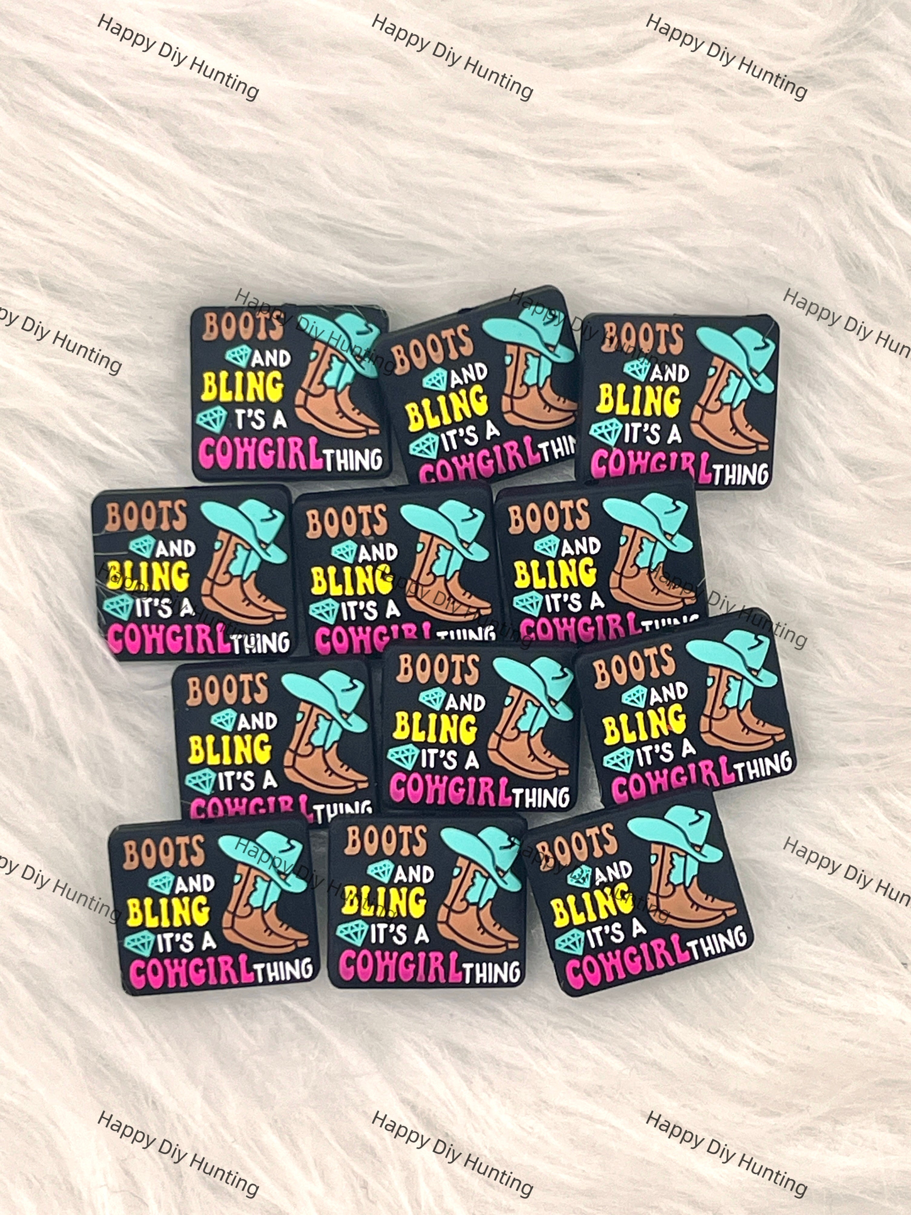 Boots And Bling It's A Cowgirl Thing Silicone Focal Beads Wholesale