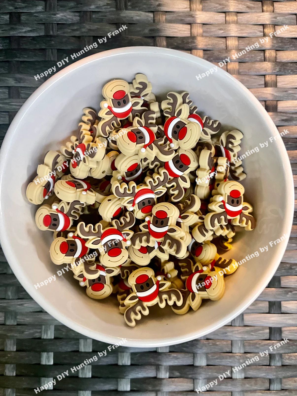 Christmas Reindeer Silicone Focal Beads Wholesale, Christmas focal beads