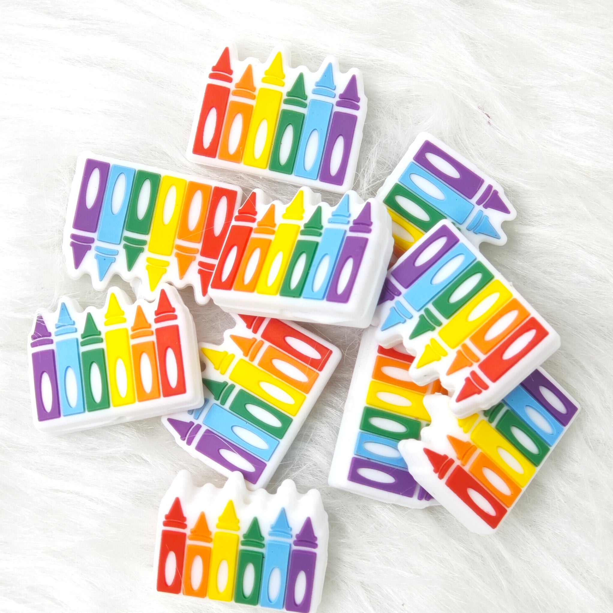 Colorful Crayon Silicone Focal Beads Wholesale, Teaching Focal Beads