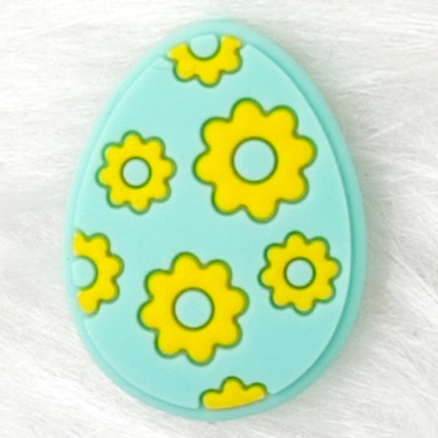 Colorful eggs silicone focal beads for Easter Day