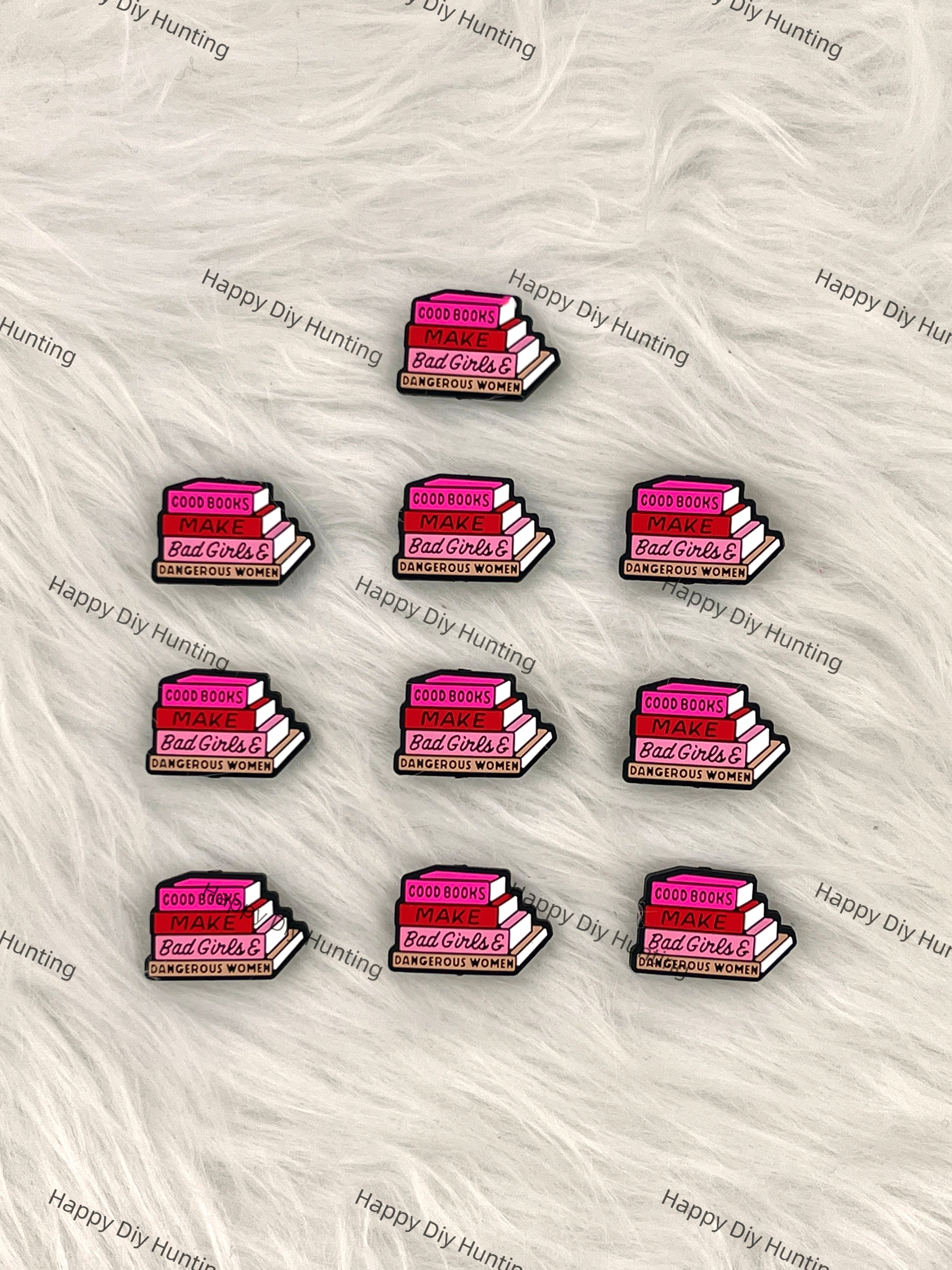 Cood Books Make Bad Girls& Dangerous Women Silicone Focal Beads Wholesale, book focal beads