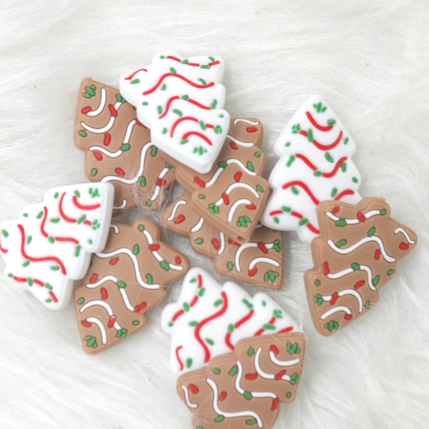 Cookies Christmas Tree Silicone Focal Beads, Christmas Focal Beads