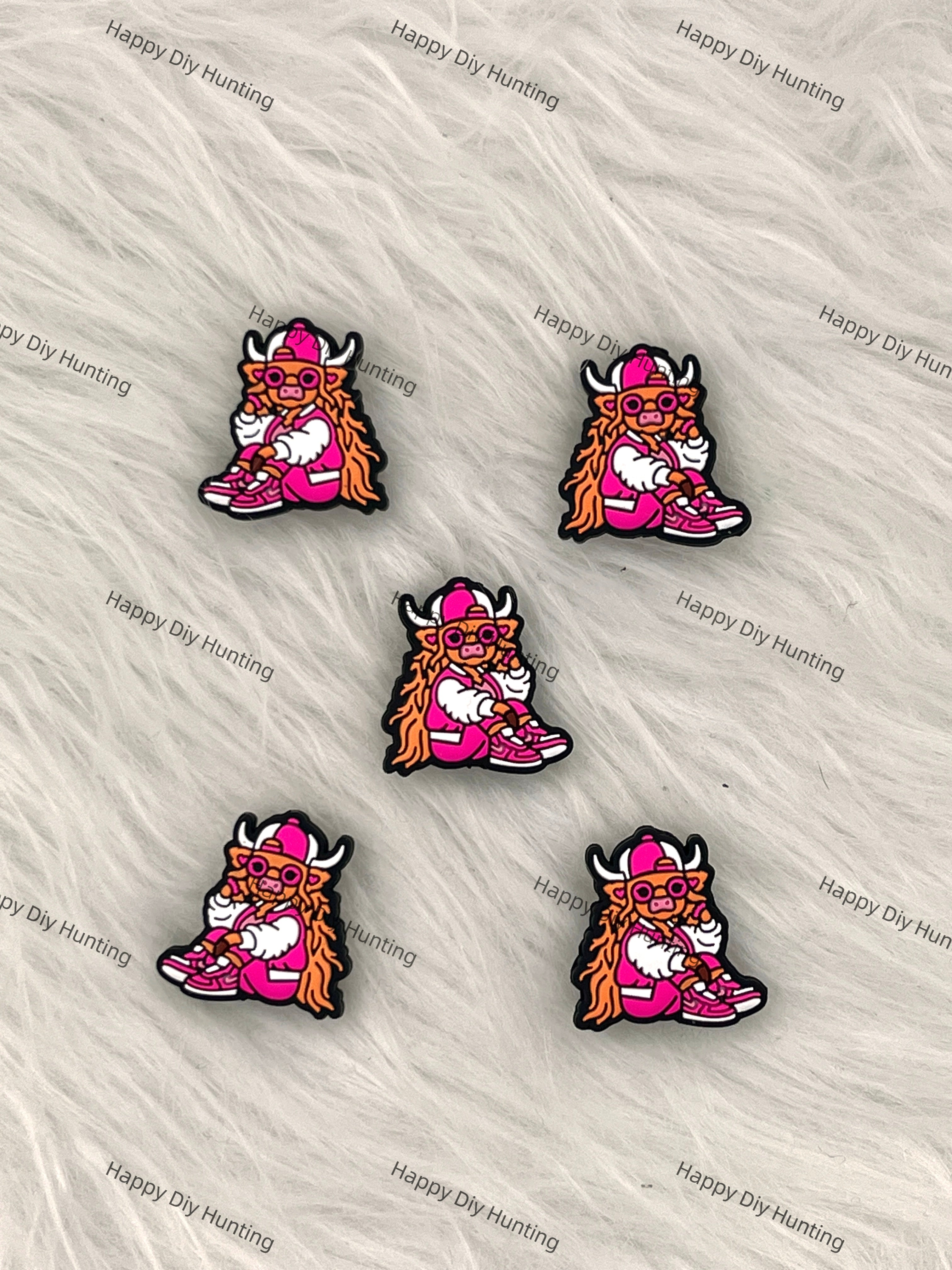 Cool Pink Cow Silicone Focal Beads Wholesale, silicone focal beads for pens