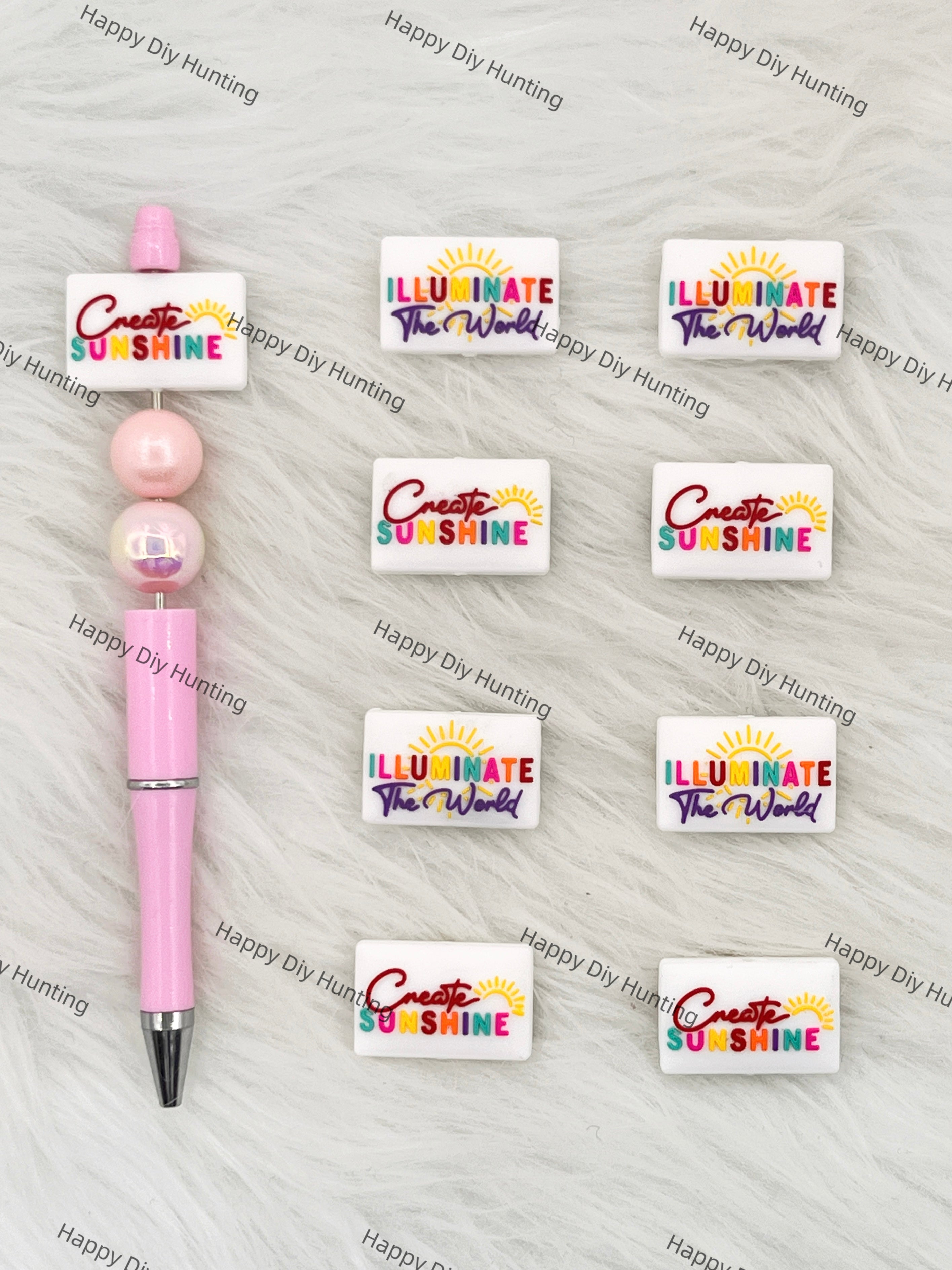 Create Sunshine& Illuminate The World Silicone Focal Beads Wholesale, silicone focal beads for pens