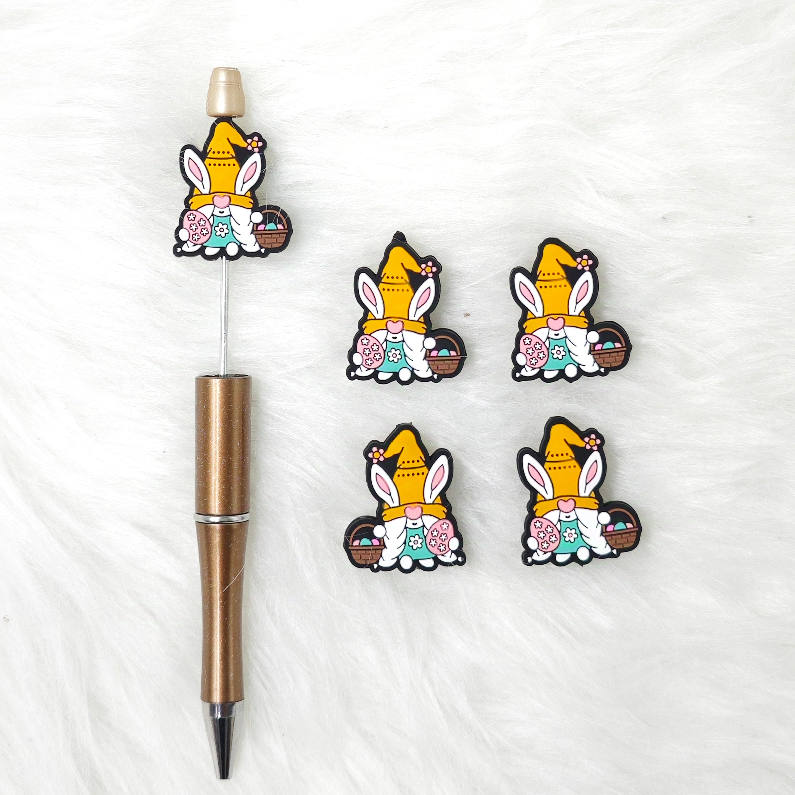 Cute Gnomes silicone focal beads for Easter Day