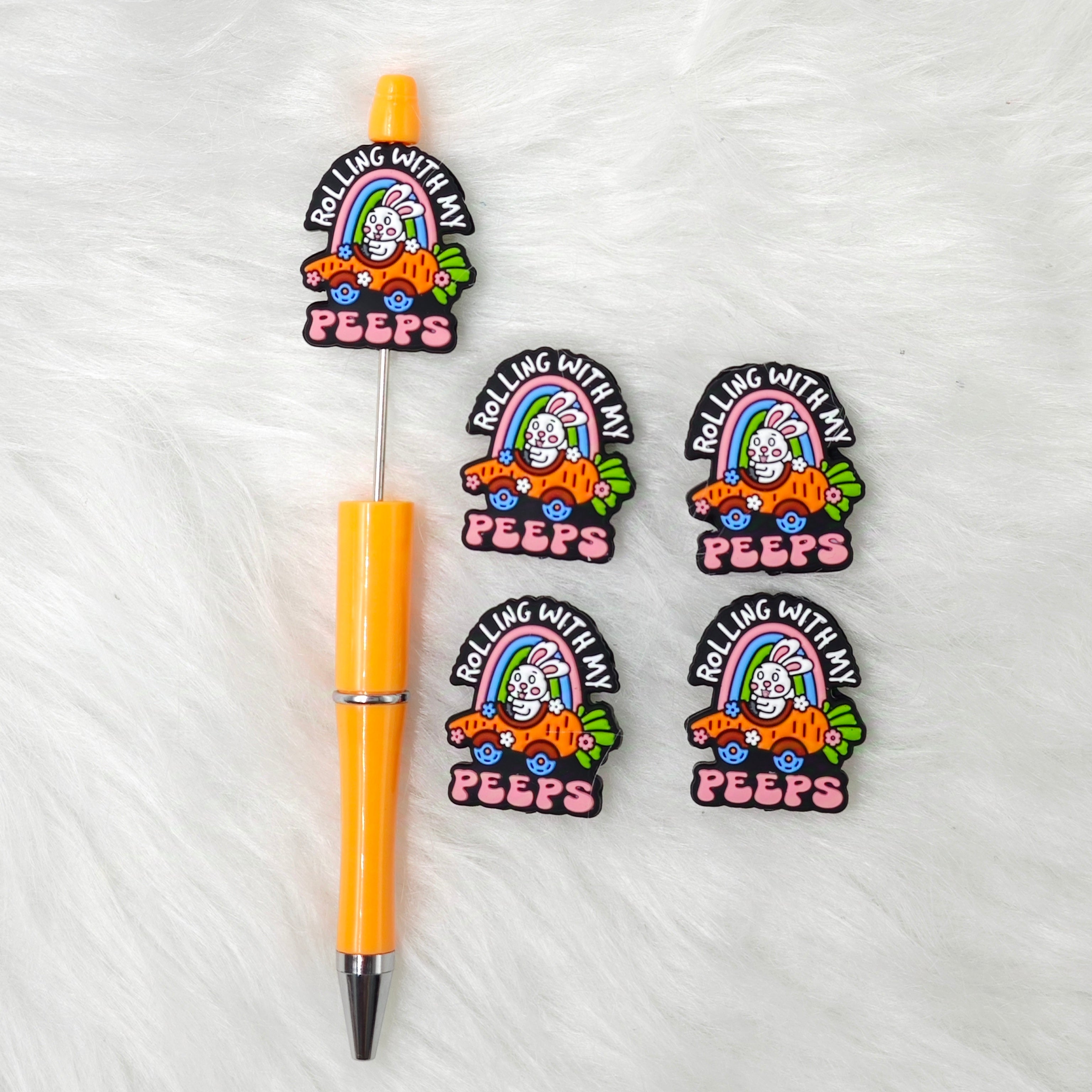 Cute Rabbit silicone focal beads for Easter Day