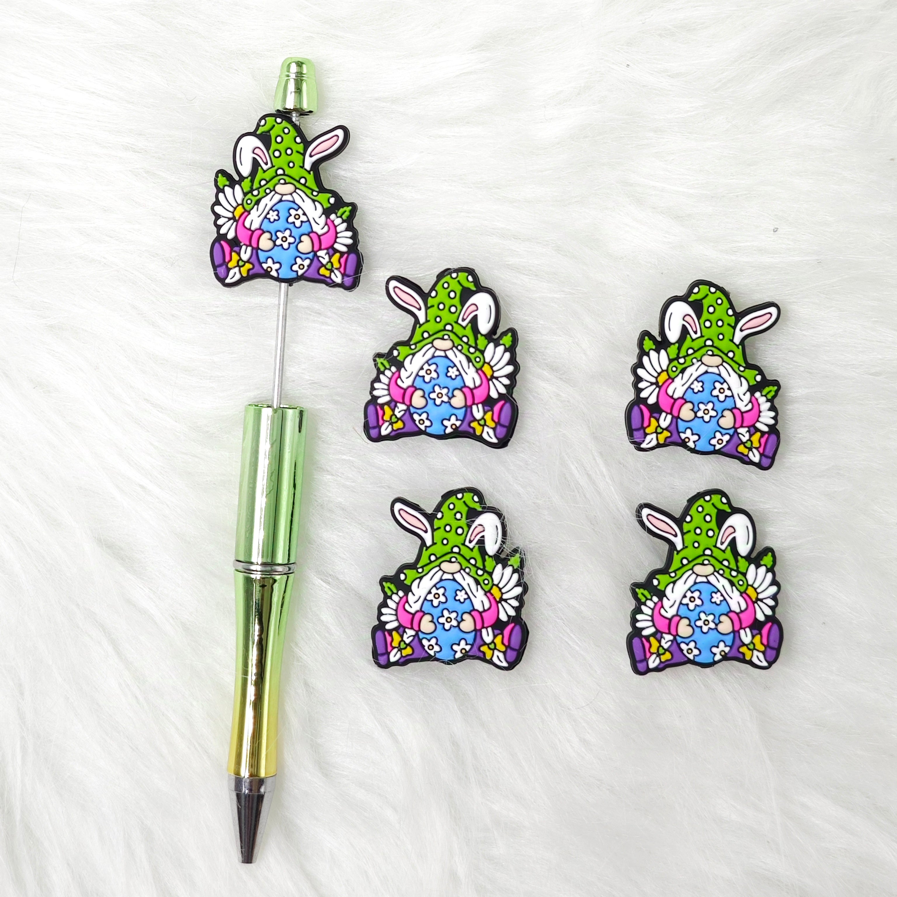 Gnomes silicone focal beads for Easter Day