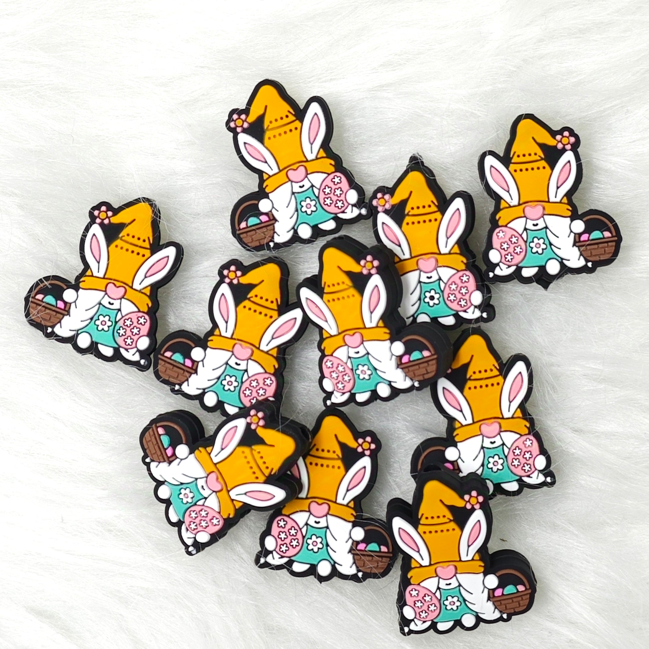 Cute Gnomes silicone focal beads for Easter Day