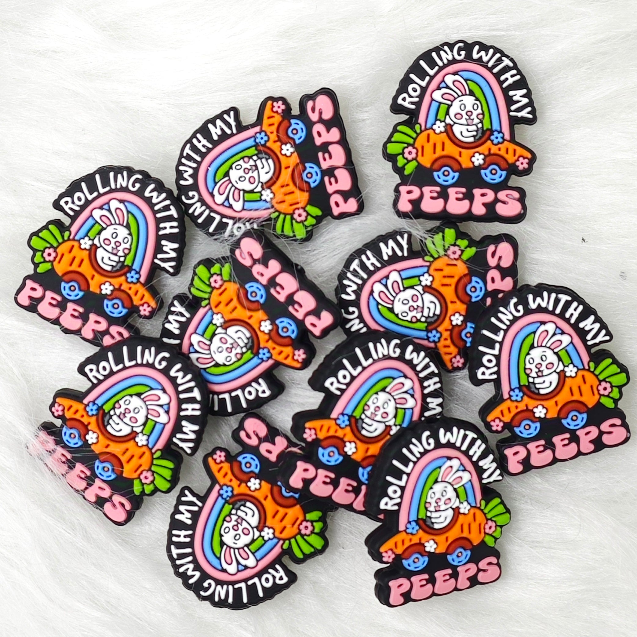 Cute Rabbit silicone focal beads for Easter Day