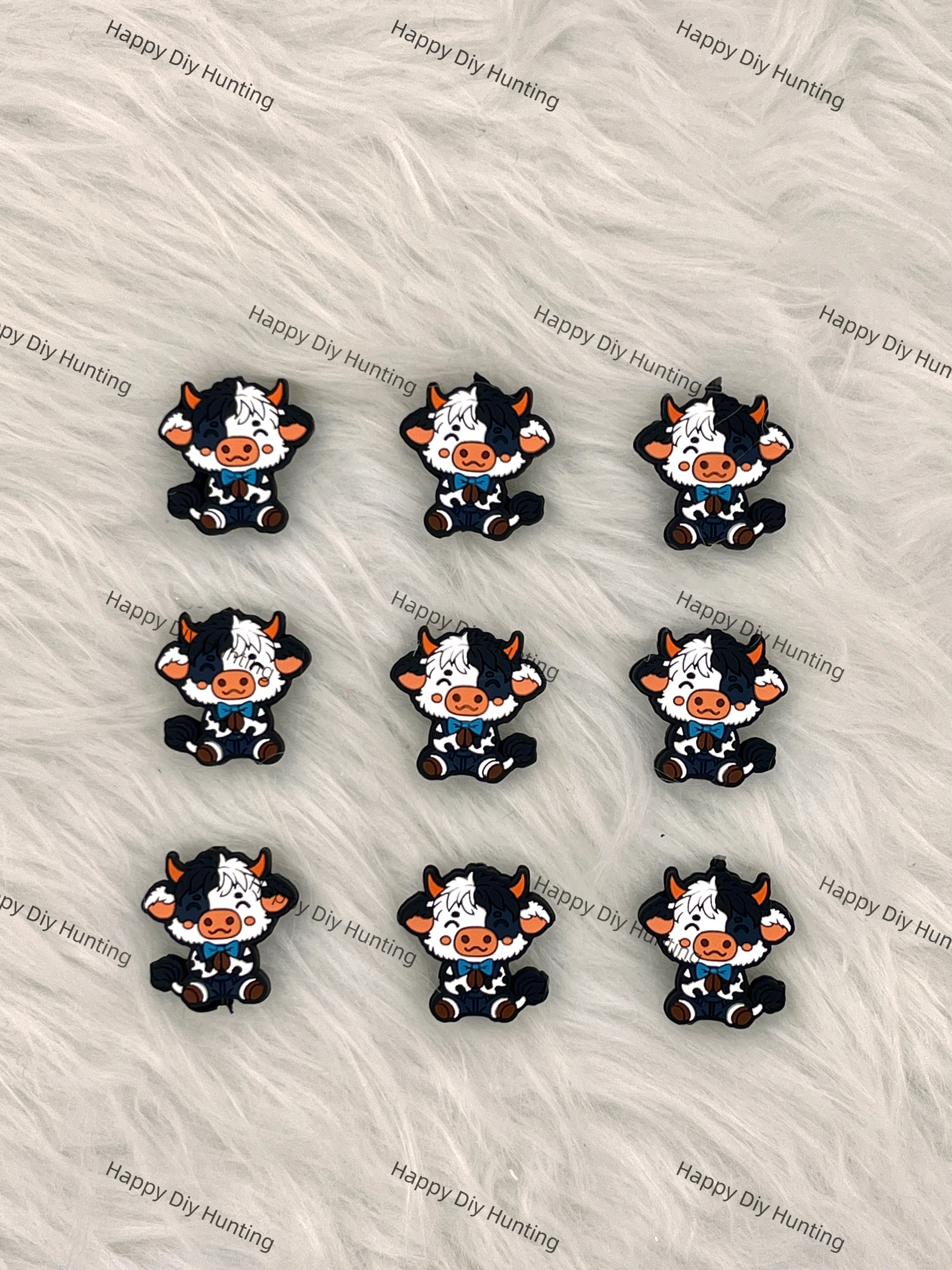 Cute Smiling Cow Silicone Focal Beads wholesale, Silicone focal beads for pens