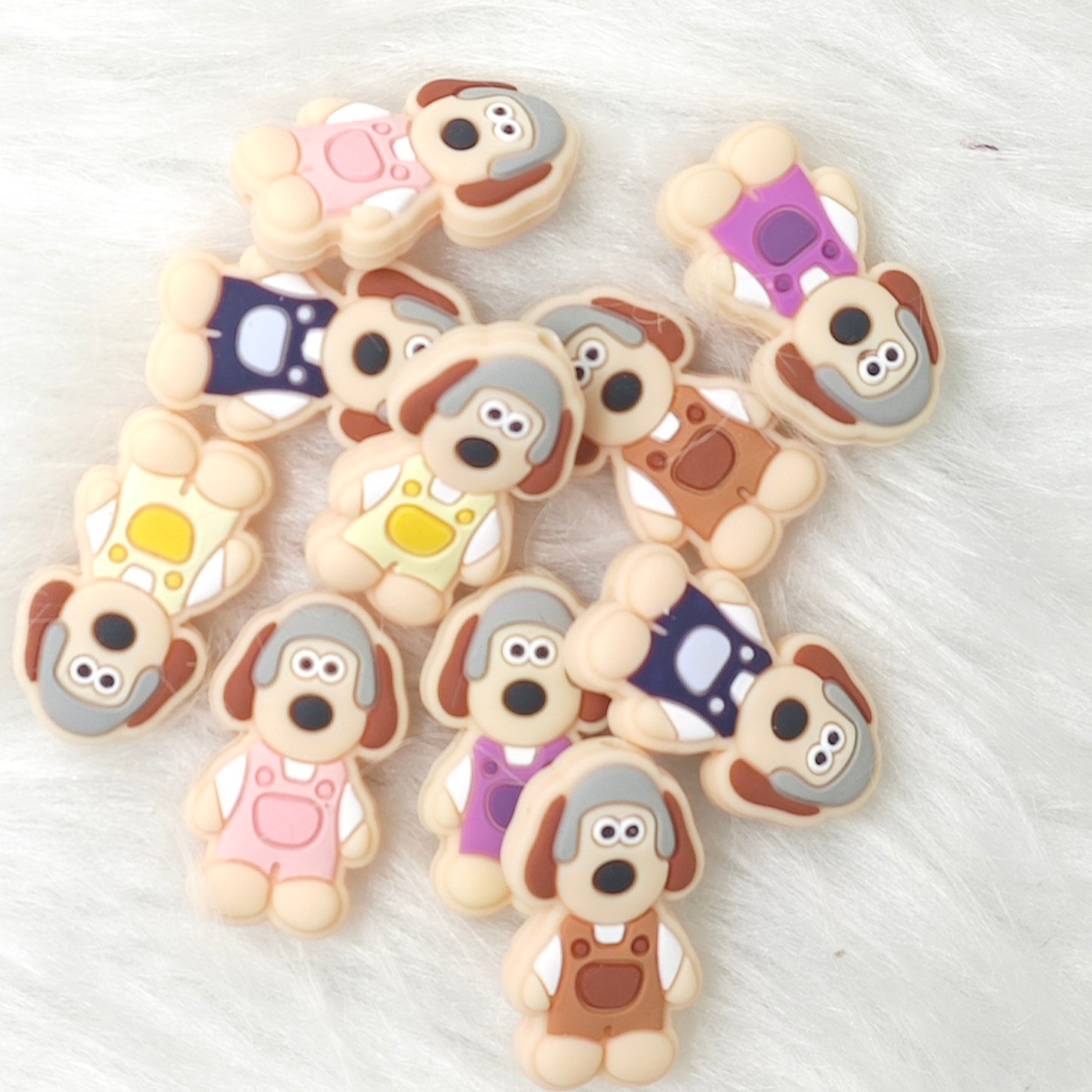 Cute dog Silicone Focal Beads Wholesale, character Focal Beads