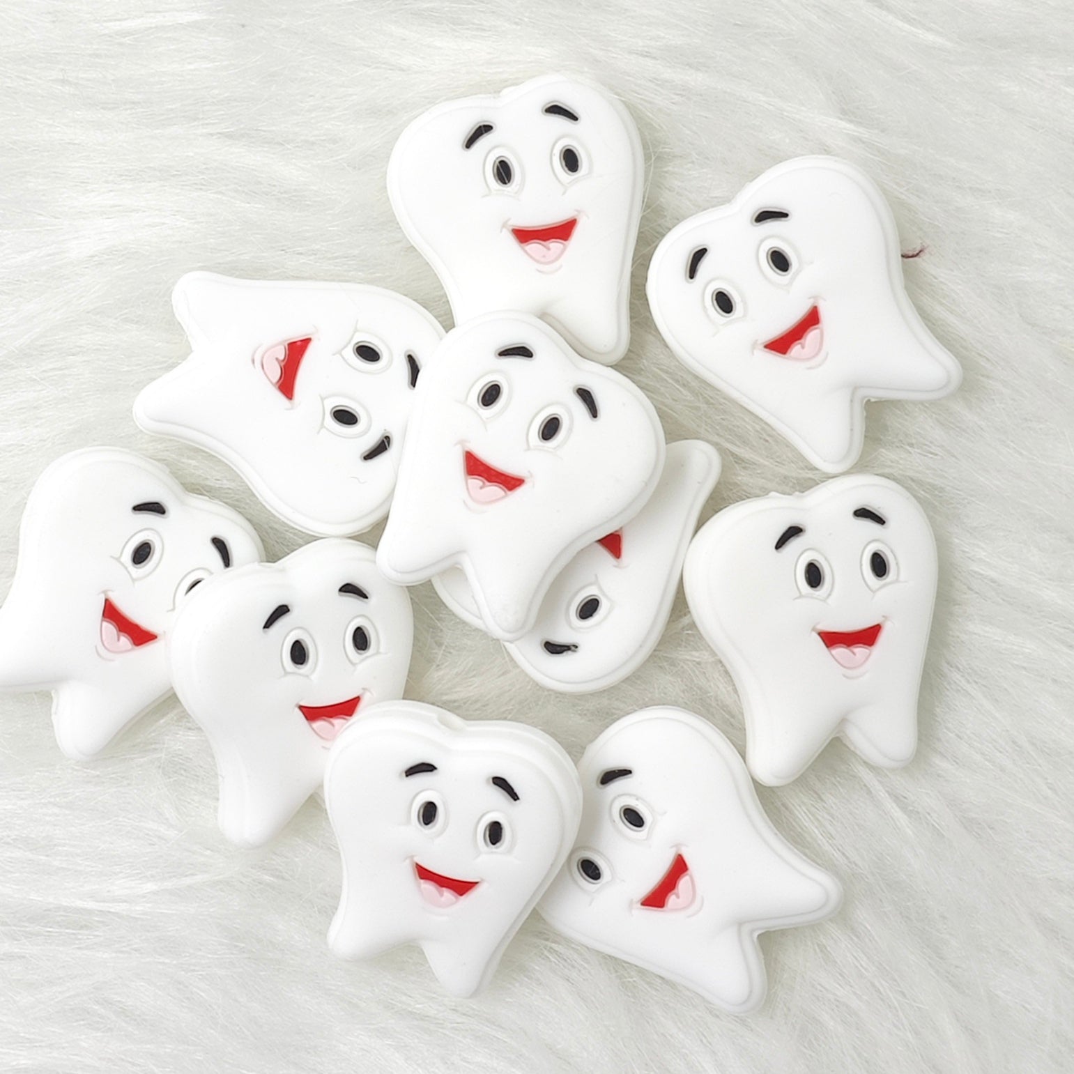 Cute Tooth Silicone Focal Beads Wholesale Dental Silicone Focal Beads Nurse Focal Beads