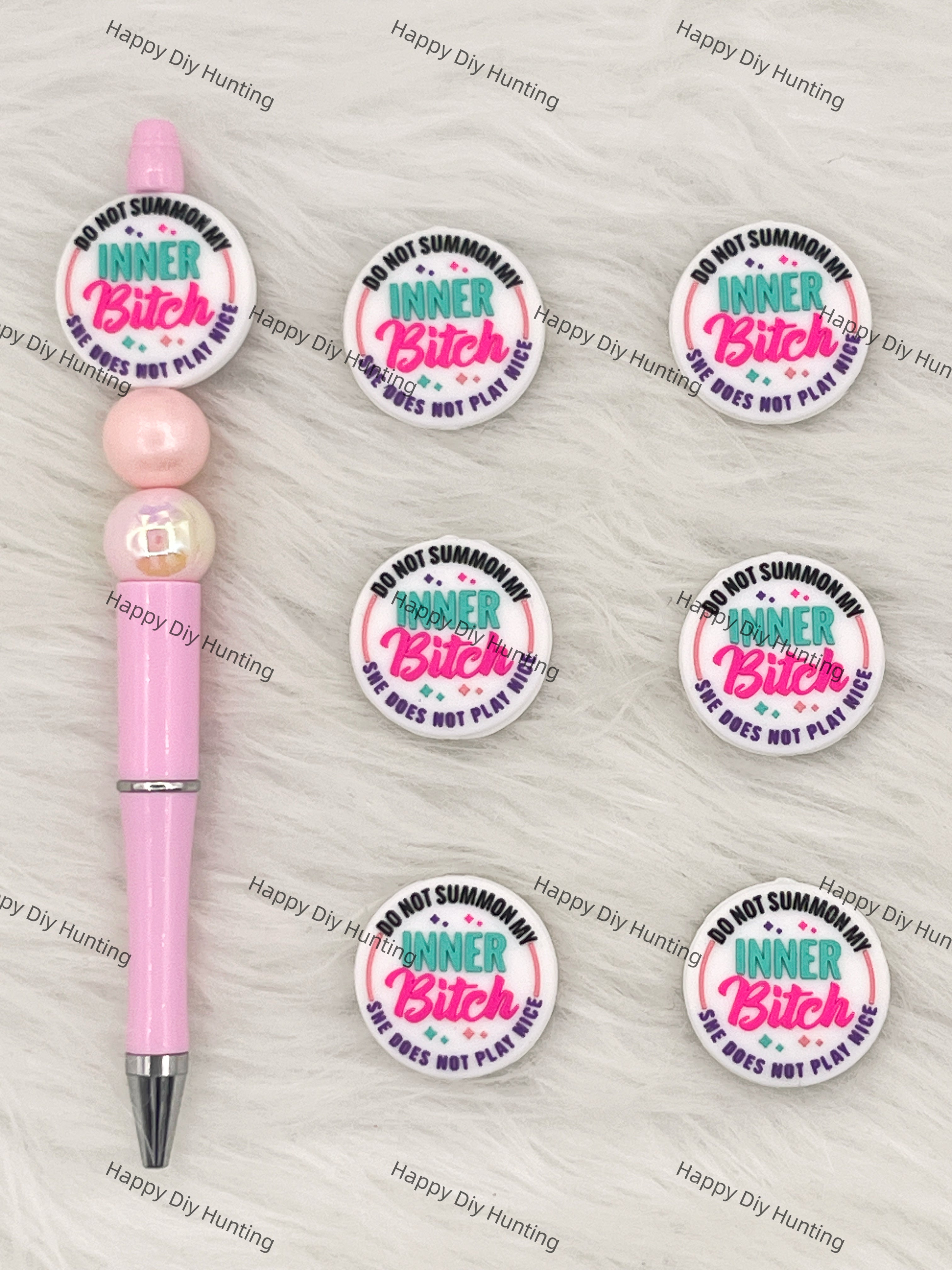 Do Not Summon My Inner Bitch She Does Not Play Nice Silicone Focal Beads Wholesale, silicone focal beads for pens