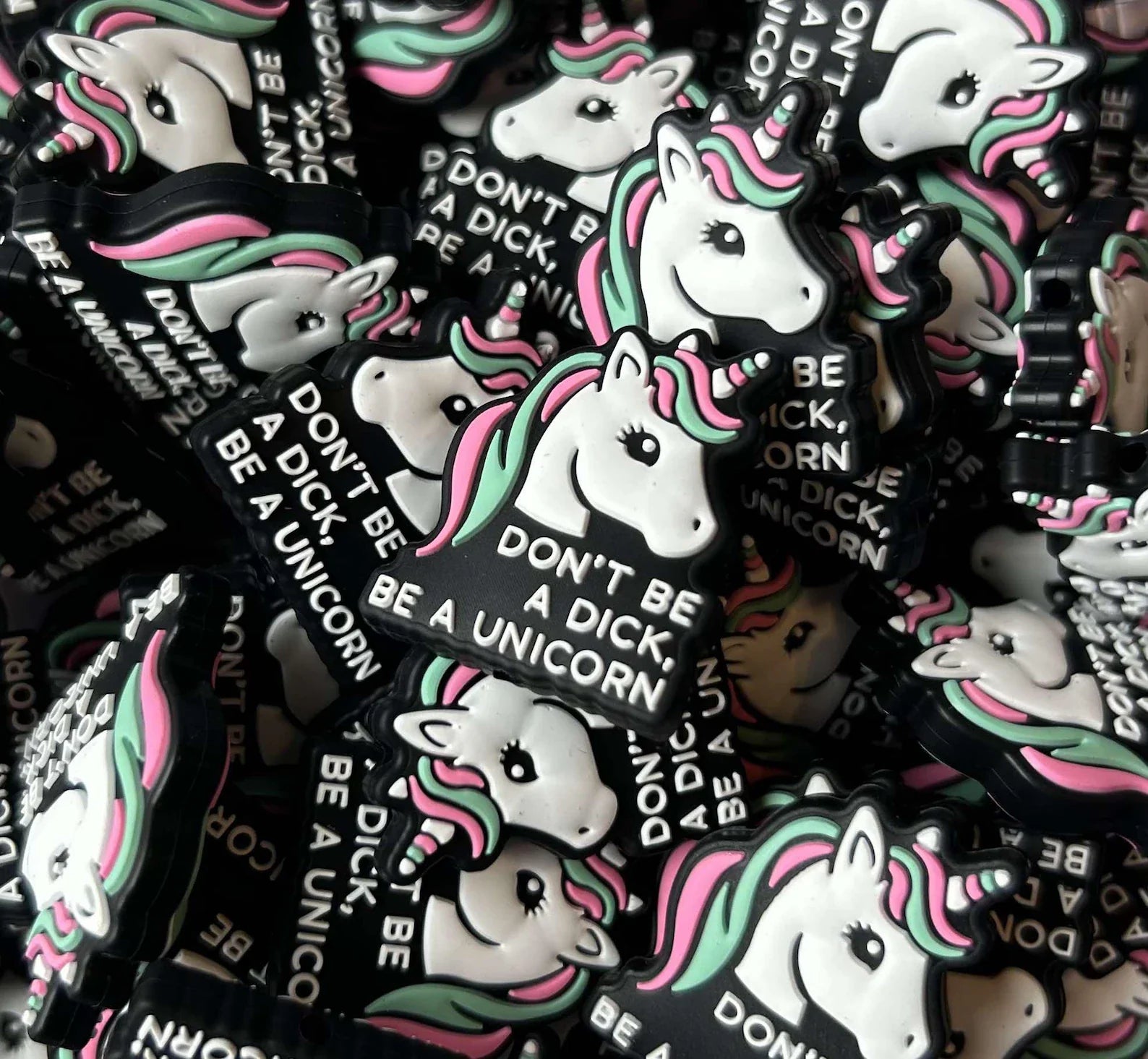 Don't Be a D*ck Be a Unicorn Silicone Focal Beads wholesale, silicone focal beads for pens