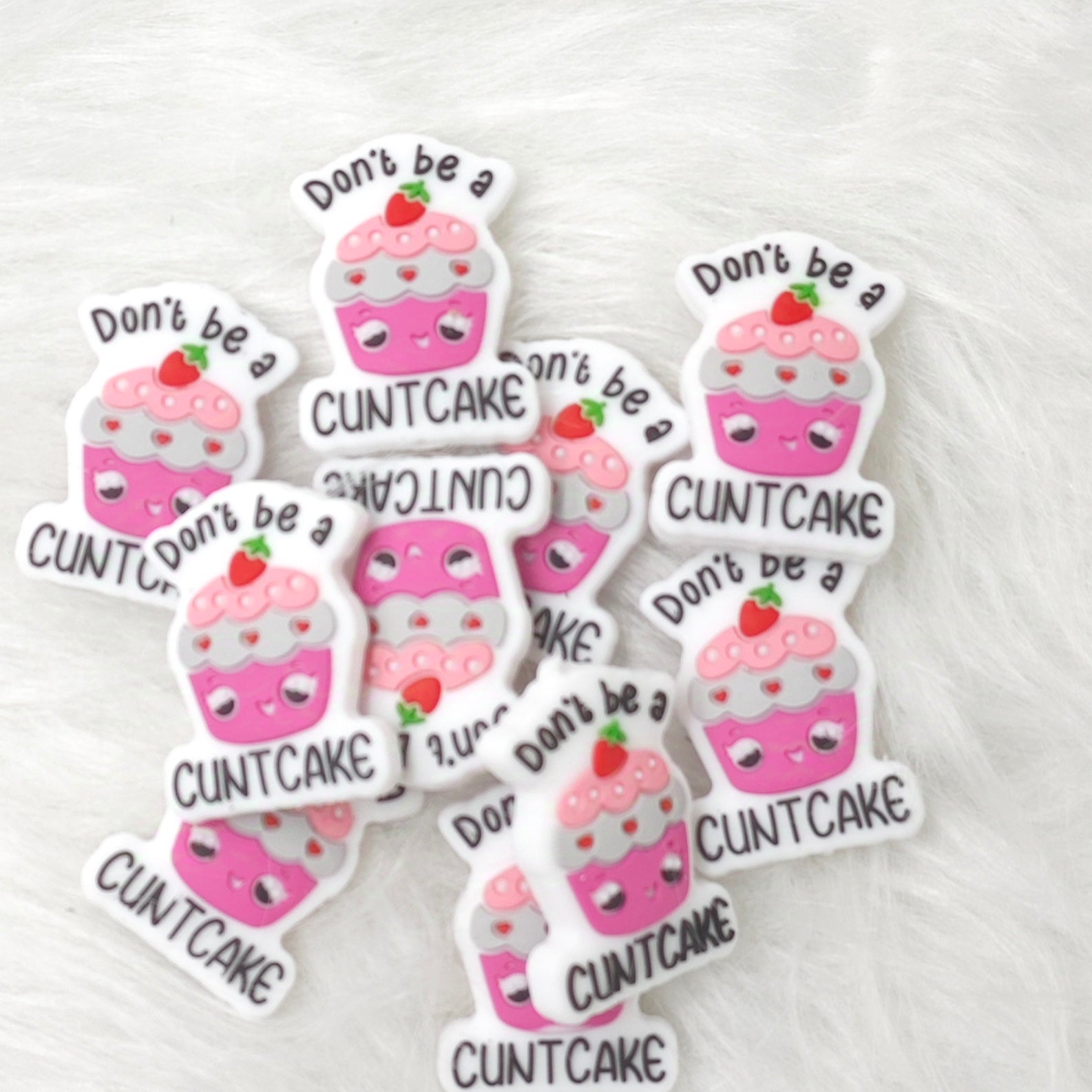 Don't be a cunt cake, drink food silicone focal beads