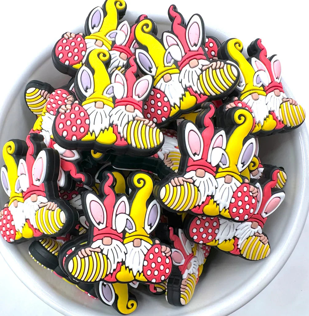 Easter Egg Gnome silicone focal beads for Easter Day