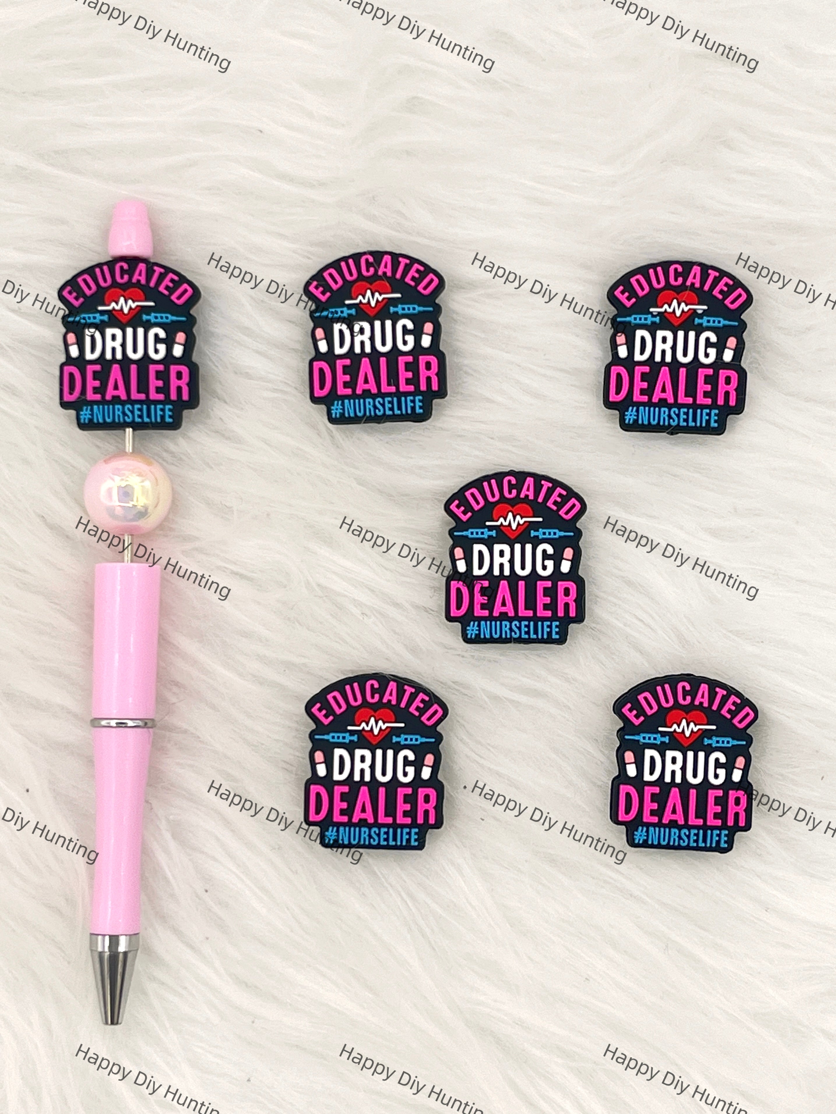 Educated Drug Dealer Nurselife Silicone Focal Beads Wholesale, Nurse silicone focal beads for pens