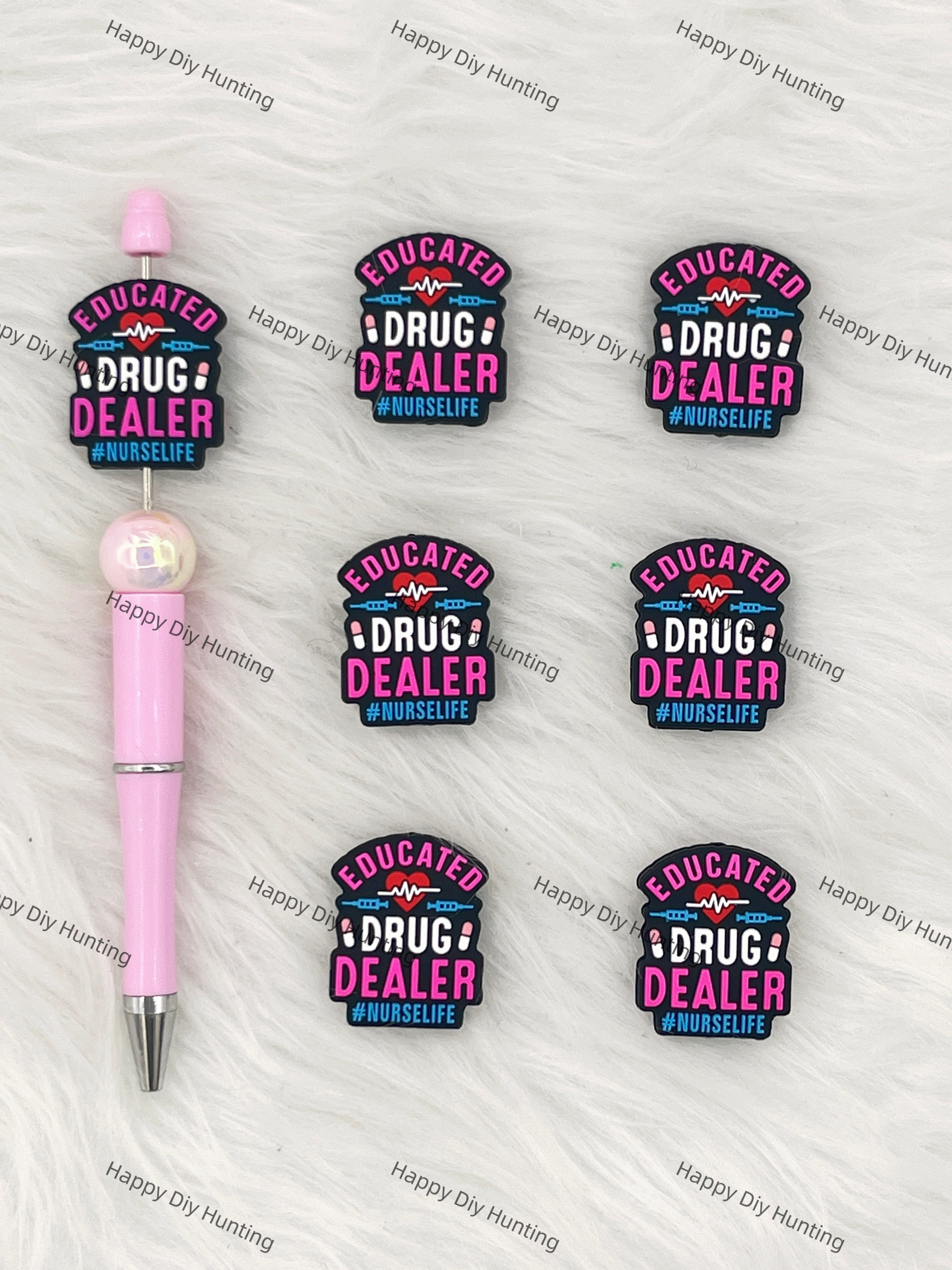 Educated Drug Dealer Nurselife Silicone Focal Beads Wholesale, Nurse silicone focal beads for pens