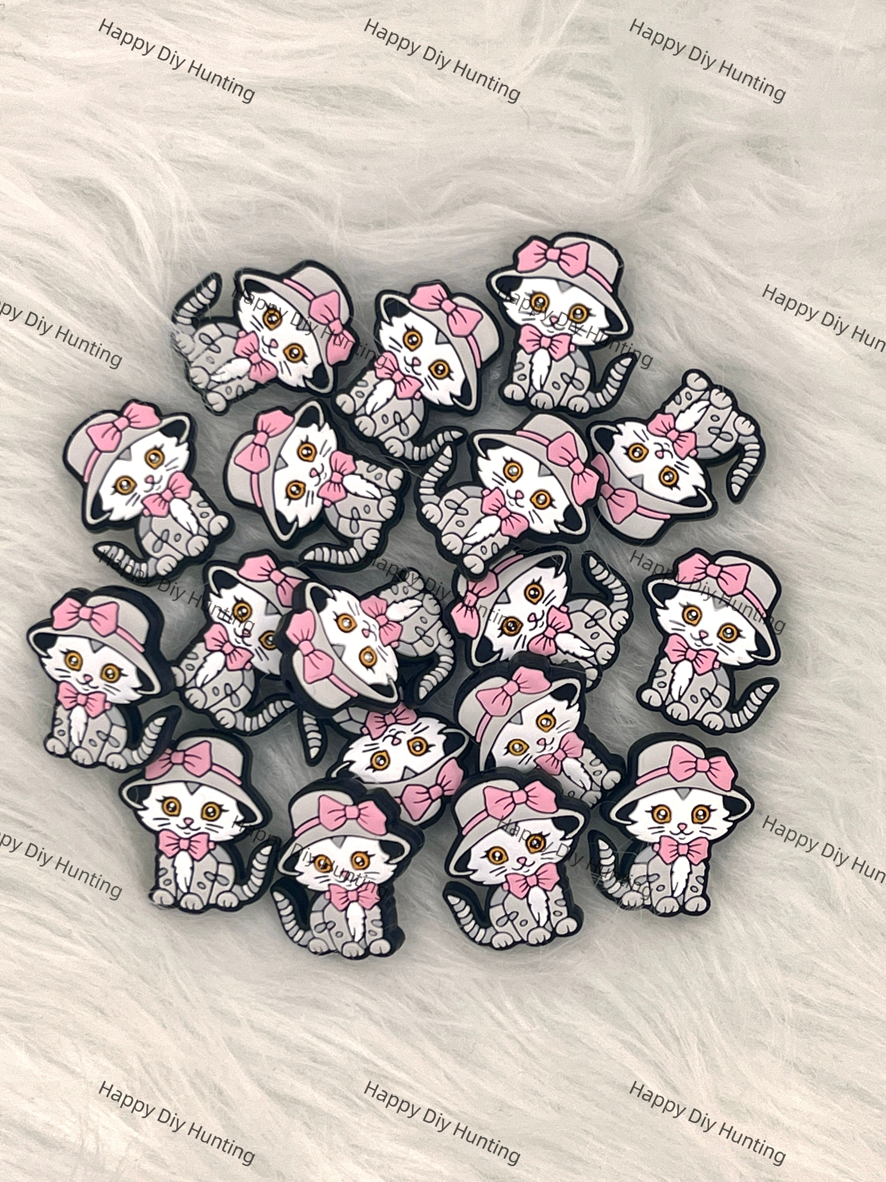 Elegant Kitten Silicone Focal Beads wholesale, Cat silicone focal beads for pens