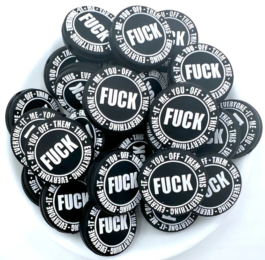 F*ck Everything Silicone Focal Beads, Quote Focal Beads