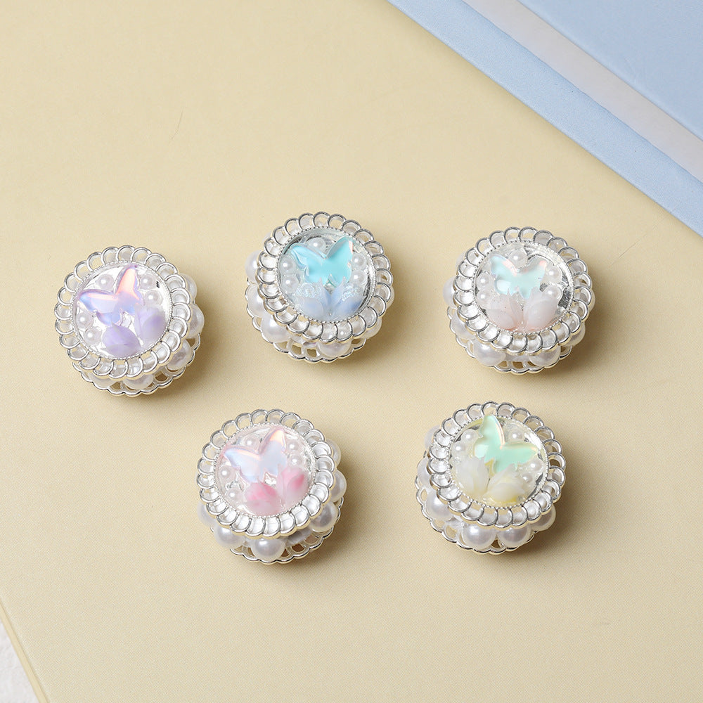 Fancy Round Butterfky Beads with Pearl