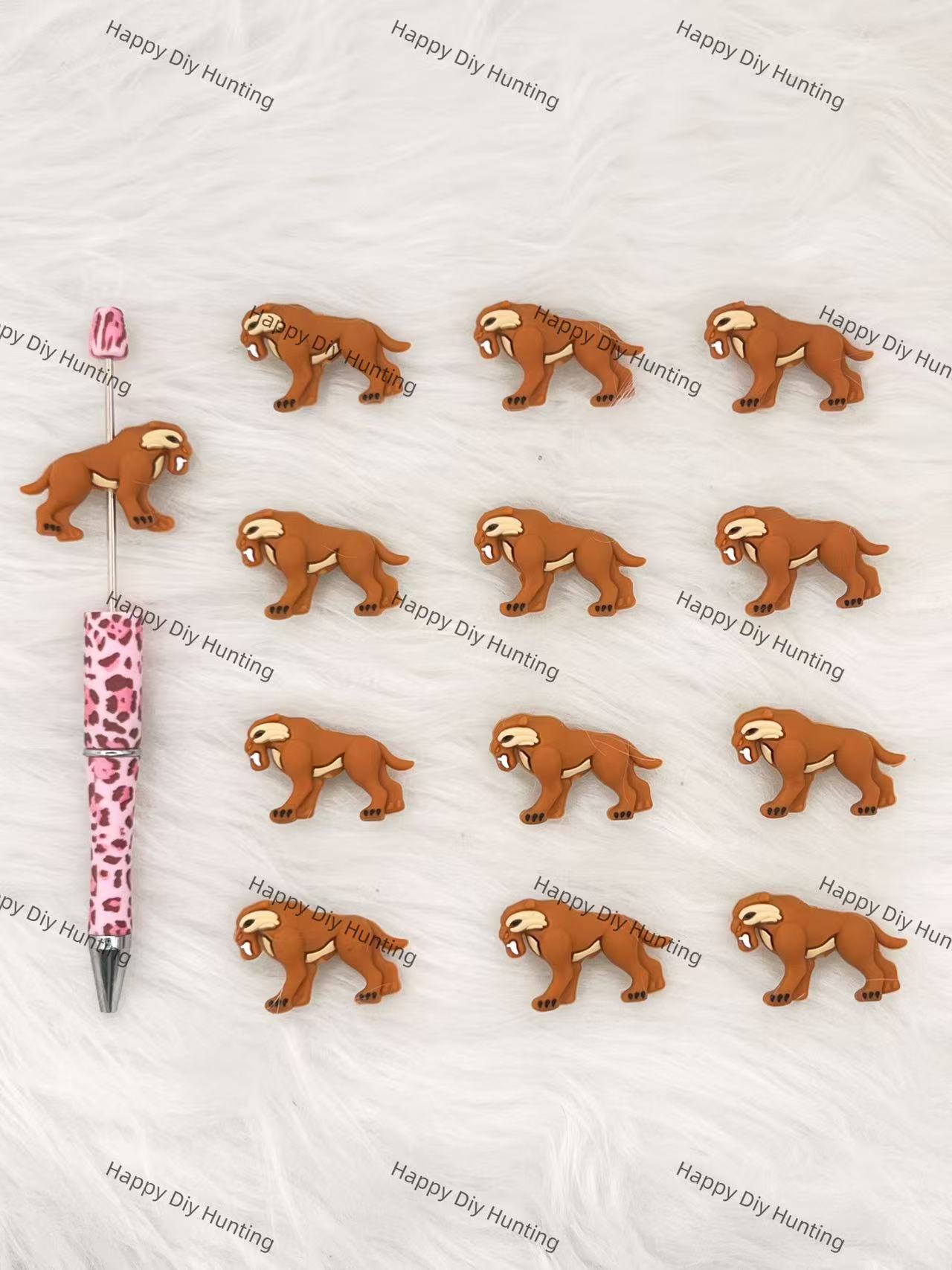Fierce Saber-toothed Tiger Silicone Focal Beads Wholesale, silicone focal beads for pens