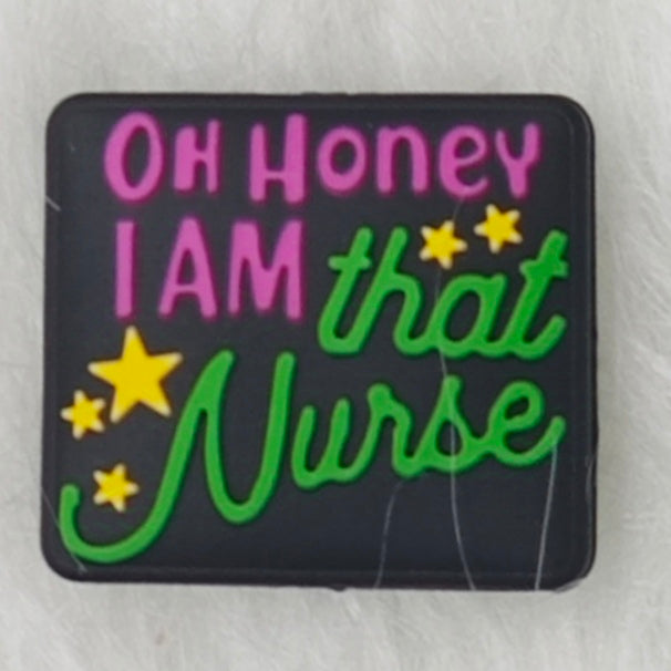 Honey I'm that Nurse Silicone Focal Beads Nurse Focal Beads Words Silicone Focal Beads Nurse Gift