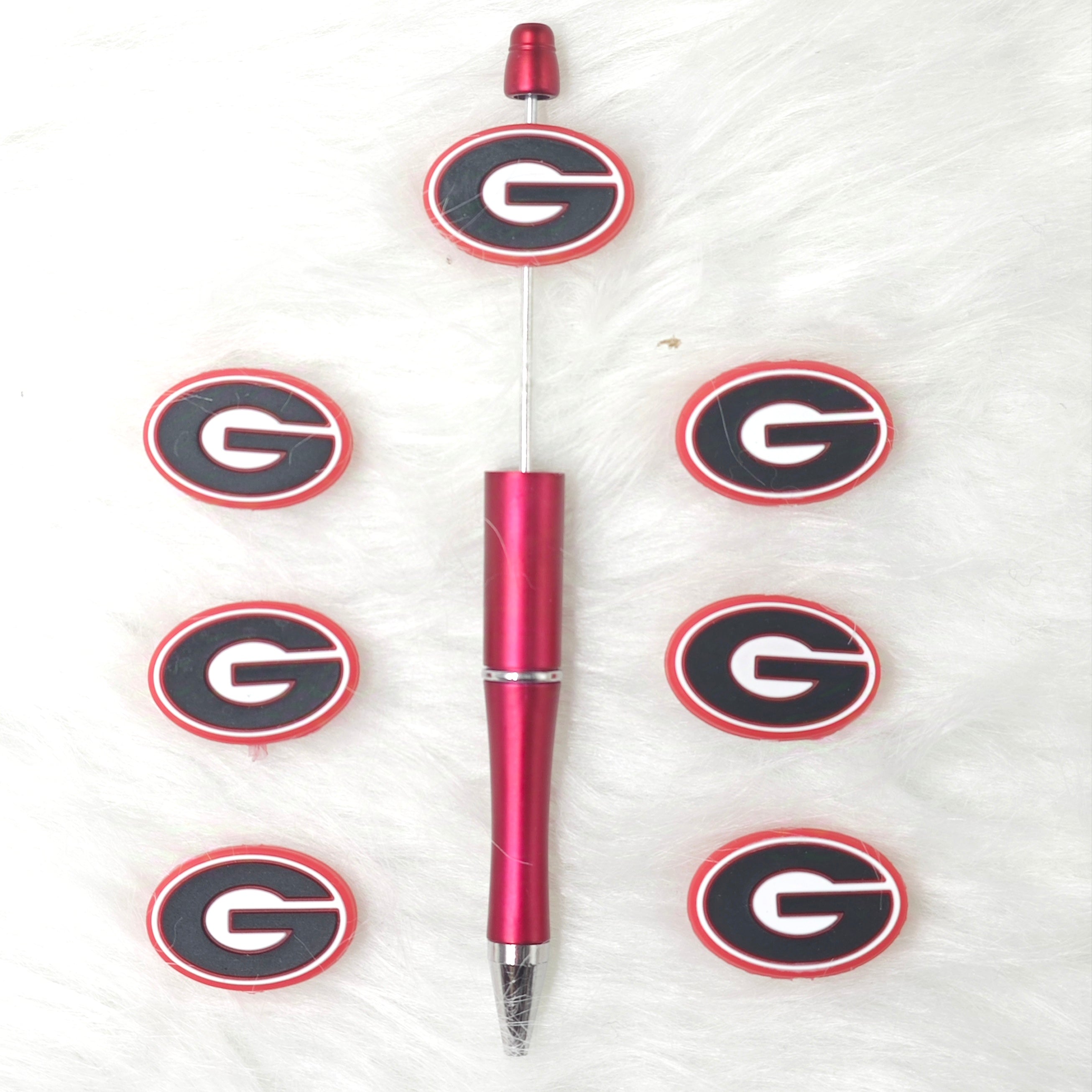 G letter Silicone Focal Beads wholesale, sports beads