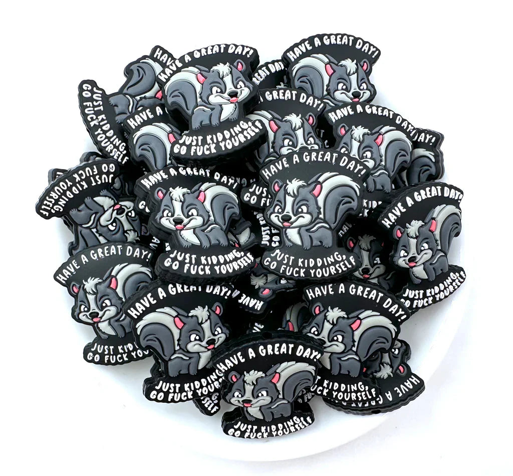 Have A Great Day, Just Kidding Go F*ck Yourself Silicone Focal Beads Wholesale, Quote Focal Beads