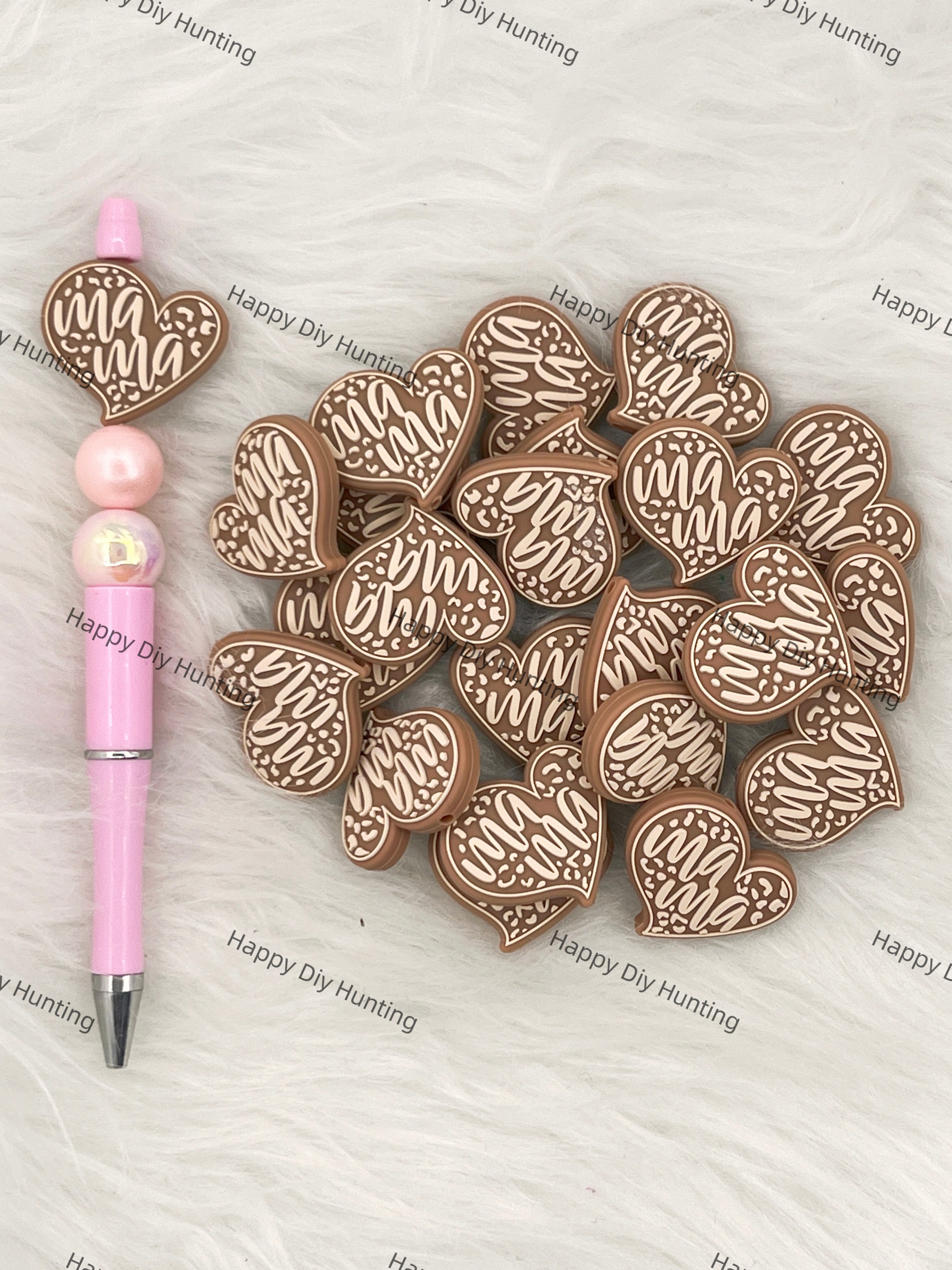Heart MaMa Silicone Focal Beads Wholesale, silicone focal beads for pens
