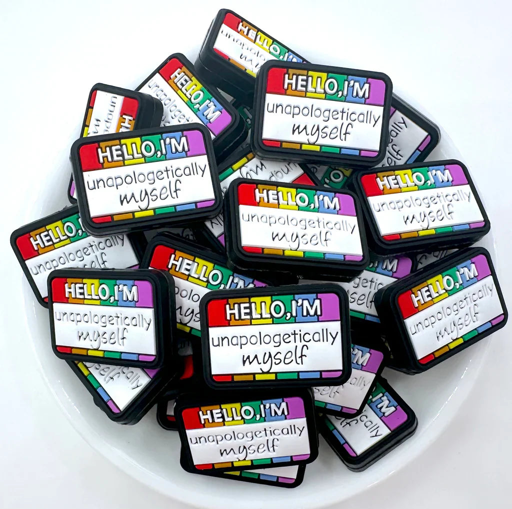 Hello, I’m Unapologetically Myself Silicone Focal Beads, Quote Focal Beads