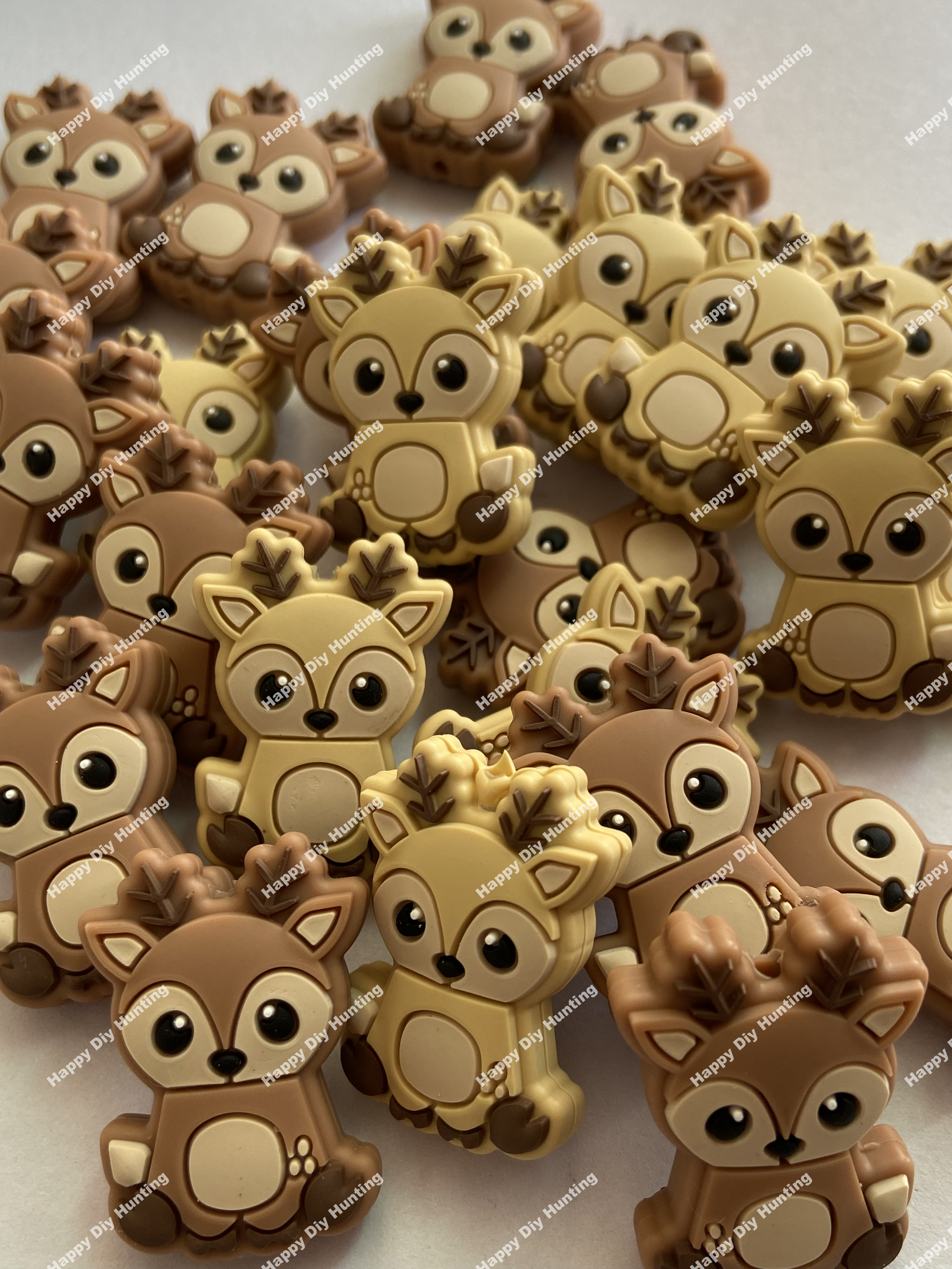 Baby Reindeer Silicone Focal Beads, Animal Shaped Beads