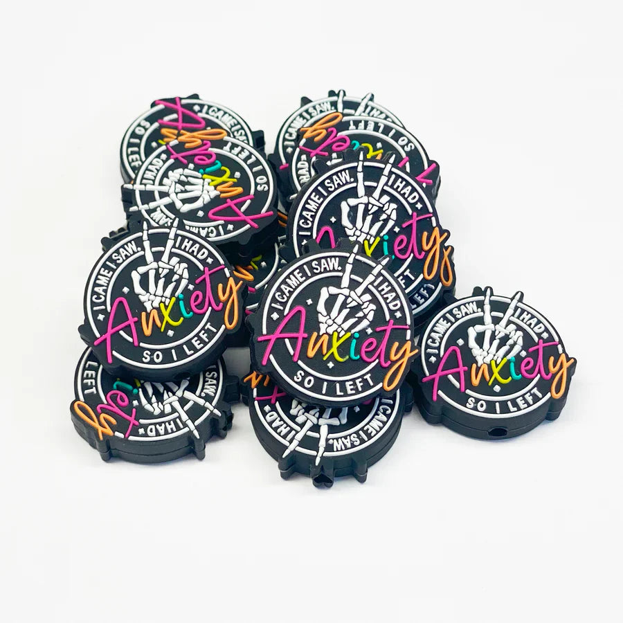 I Came, I saw, I had Anxiety, So I Left Silicone Focal Beads, Quote Focal Beads