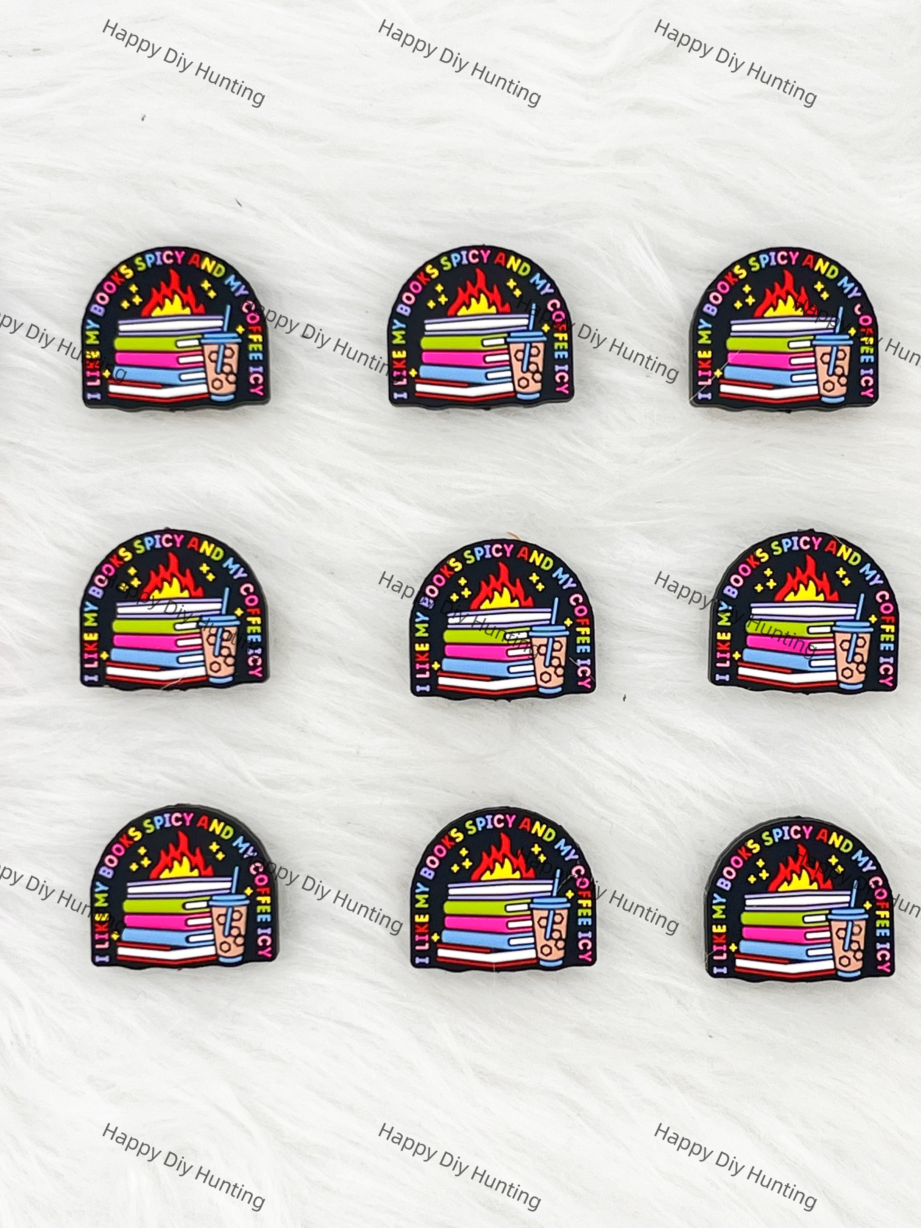 I Like My Books Spicy And My Coffee Icy Silicone Focal Beads Wholesale, silicone focal beads for pens