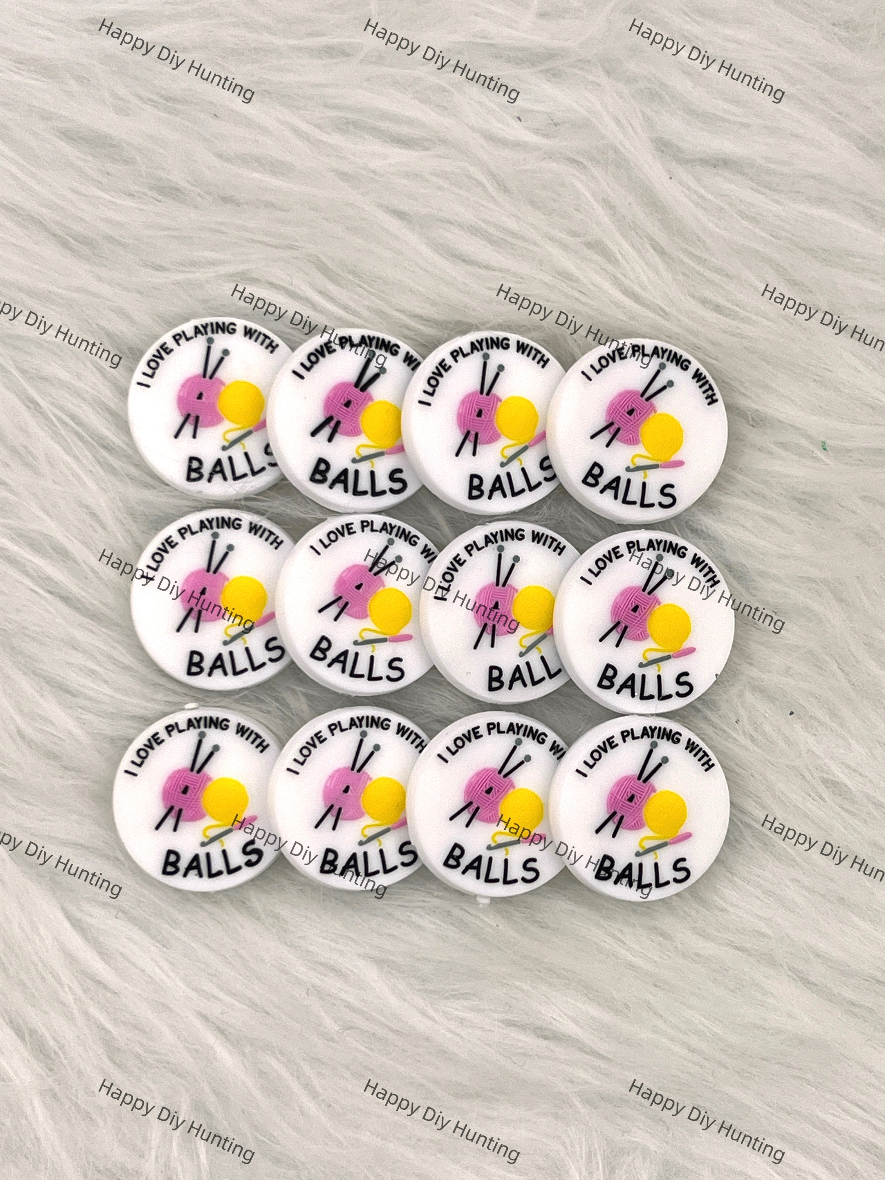 I Love Playing With Balls Silicone Focal Beads Wholesale